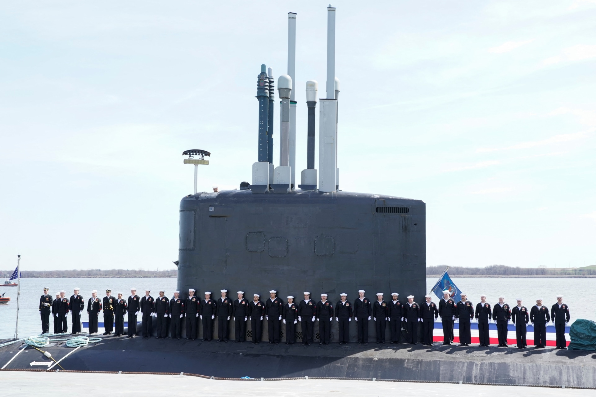 <p>Commemorative commissioning ceremony for the USS Delaware nuclear submarine at the Port of Wilmington on April 2, 2022.</p>