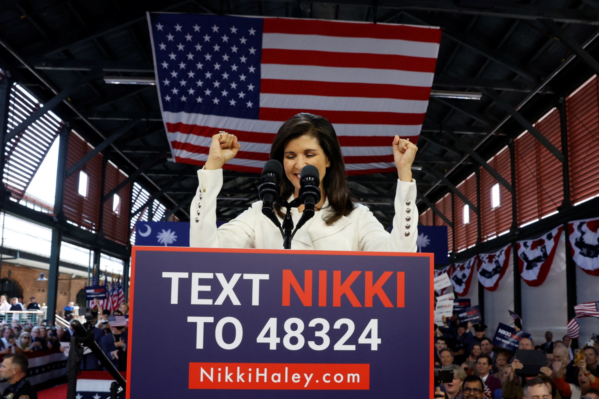 <p>Nikki Haley formally announcing her 2024 presidential campaign at the Charleston Visitor Center in Charleston, South Carolina, on February 15, 2023. </p>
