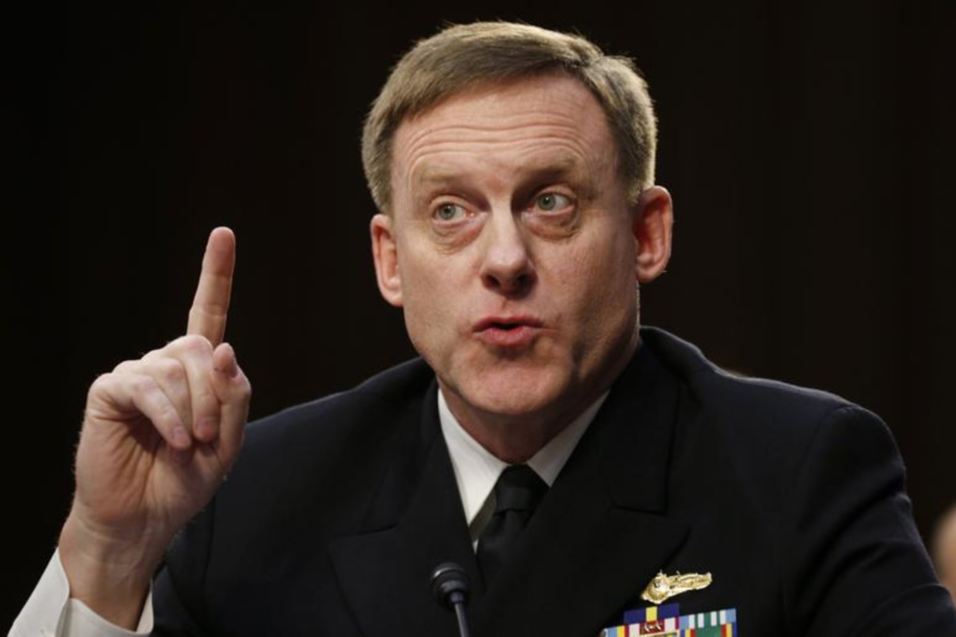 <p>Former National Security Agency Director Michael Rogers testifies before Congress in June 2017.</p>