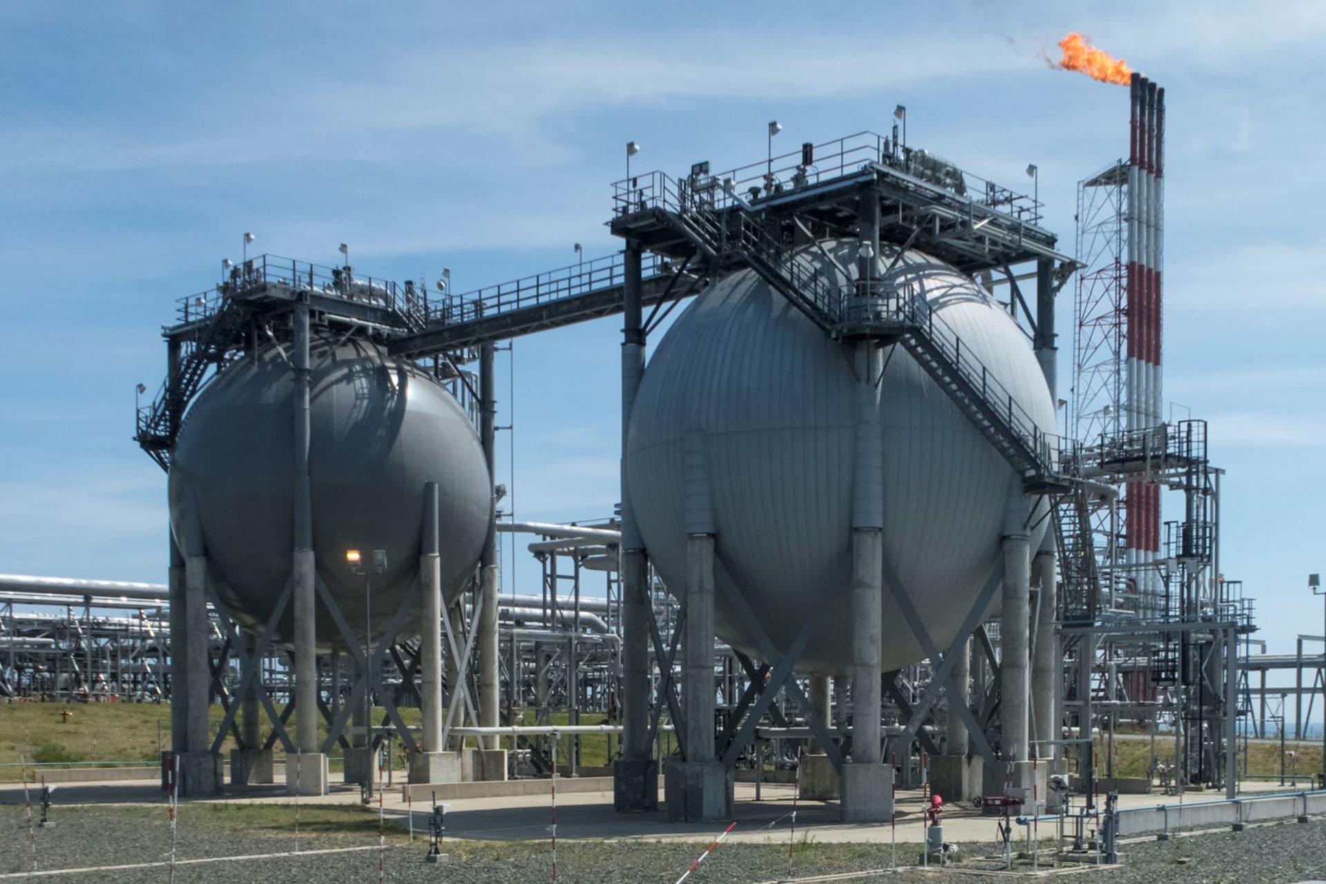 <p>A general view of the liquefied natural gas plant operated by Sakhalin Energy at Prigorodnoye on the Pacific island of Sakhalin, Russia.</p>