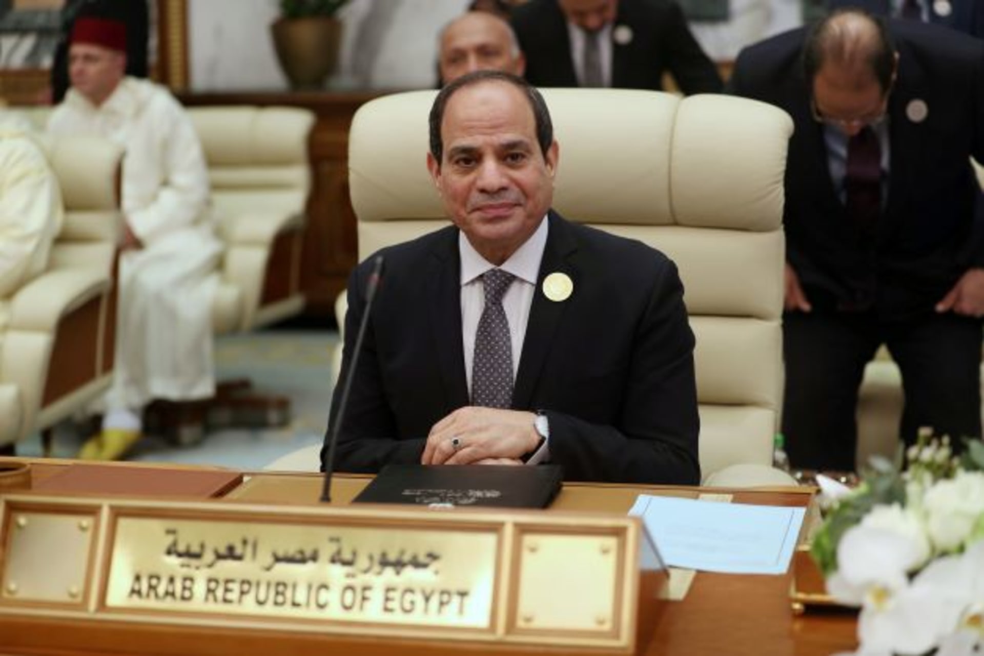 <p>Egyptian President Abdel Fattah al-Sisi attends the Arab summit in Mecca, Saudi Arabia, May 31, 2019.</p>