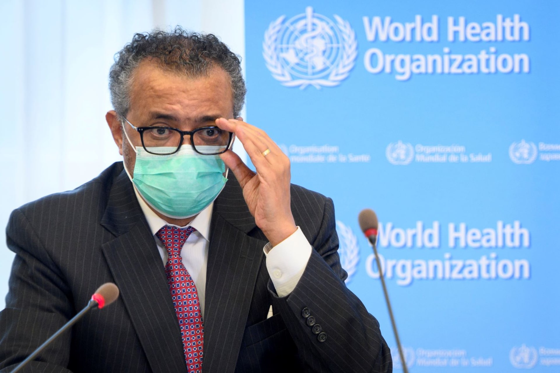 <p>WHO Director speaks at a meeting alongside the opening of the 2021 World Health Assembly at WHO headquarters in Geneva.</p>
