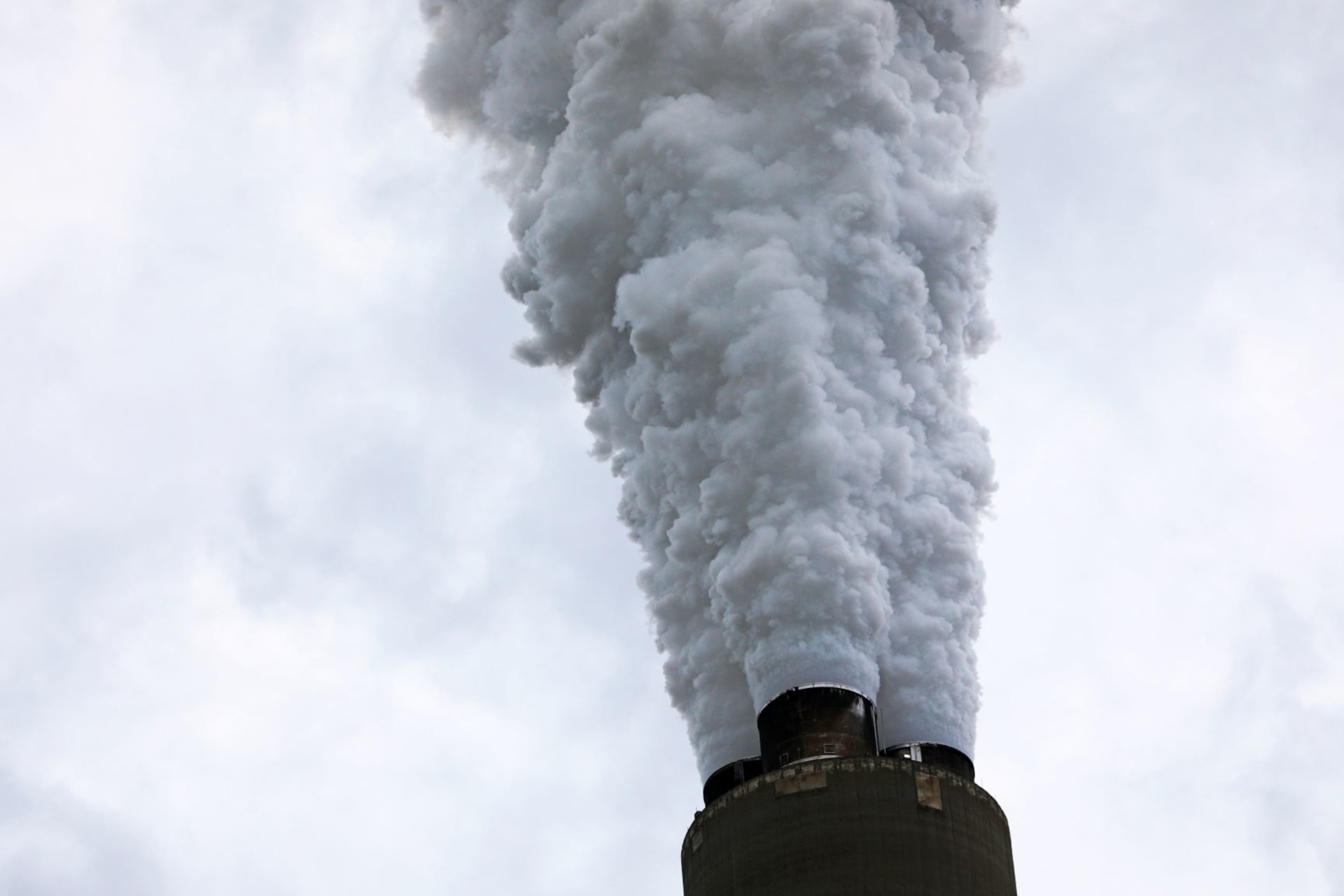 <p>Exhaust rises from the stacks of the Harrison Power Station in Haywood, West Virginia on May 16, 2018. </p>
