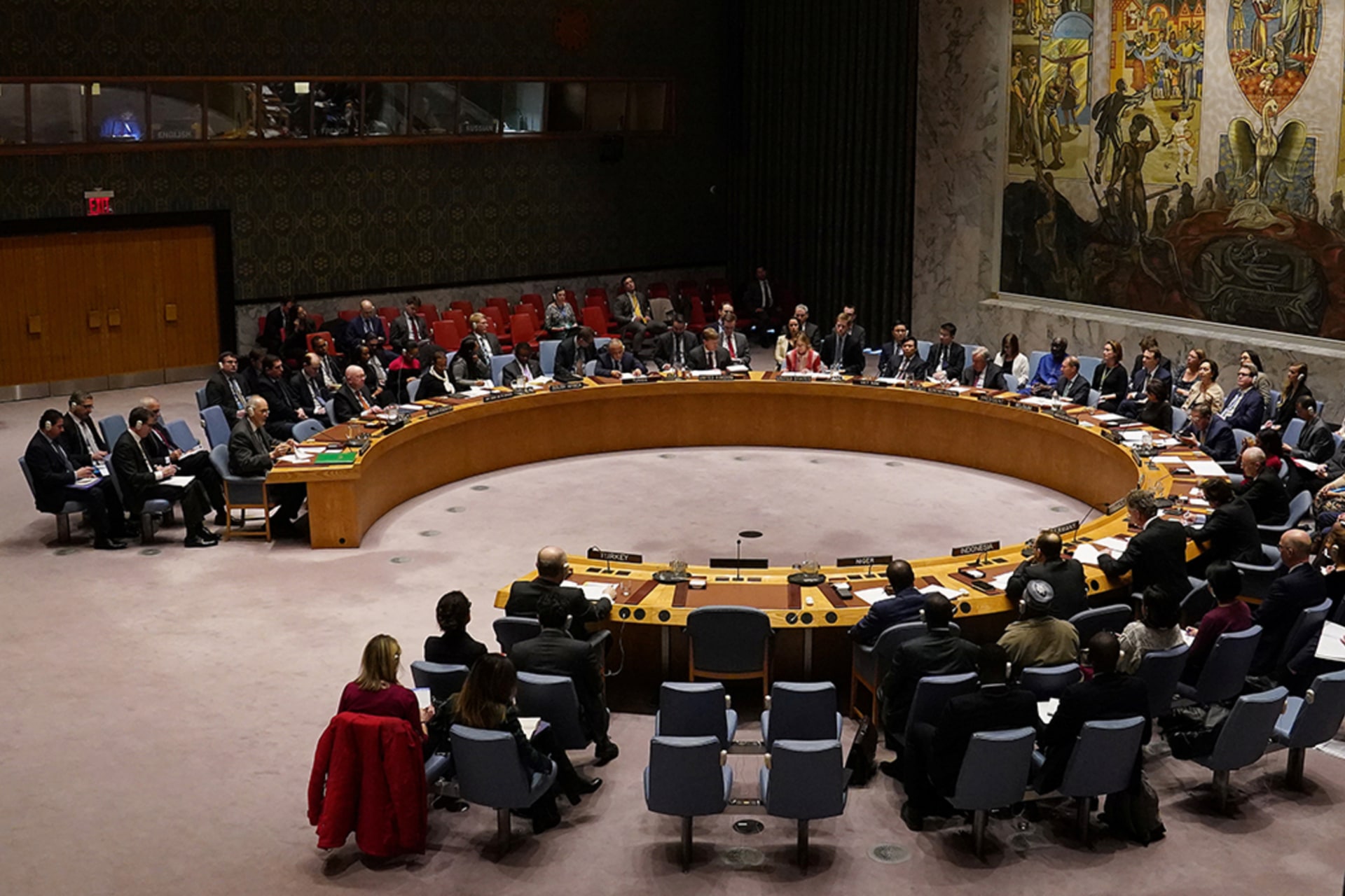 <p>The United Nations Security Council meets to discuss the situation in Syria at its headquarters in New York City.</p>