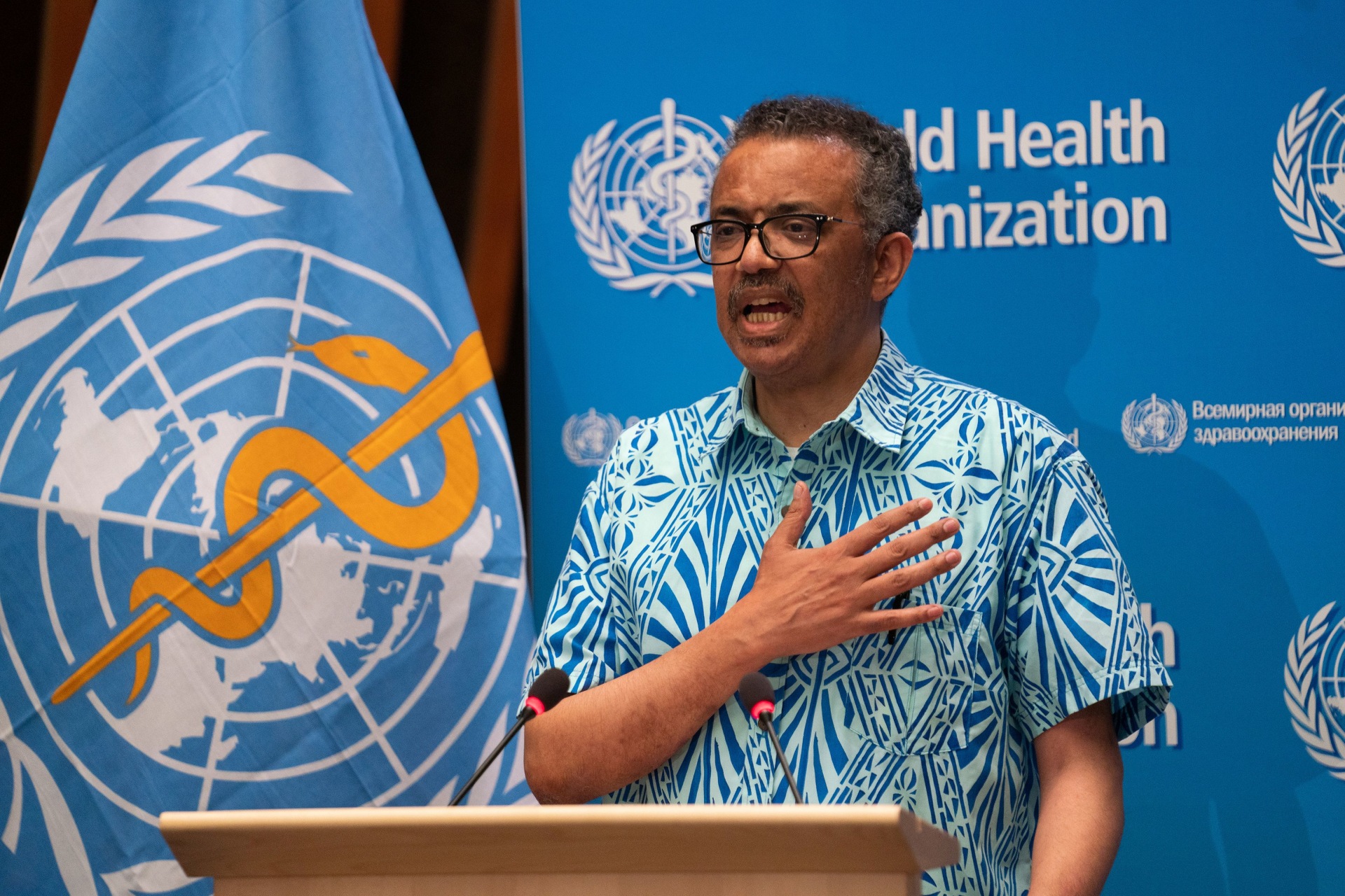 <p>Tedros Adhanom Ghebreyesus, Director General of the World Health Organization (WHO) attends the virtual 73rd World Health Assembly (WHA).</p>