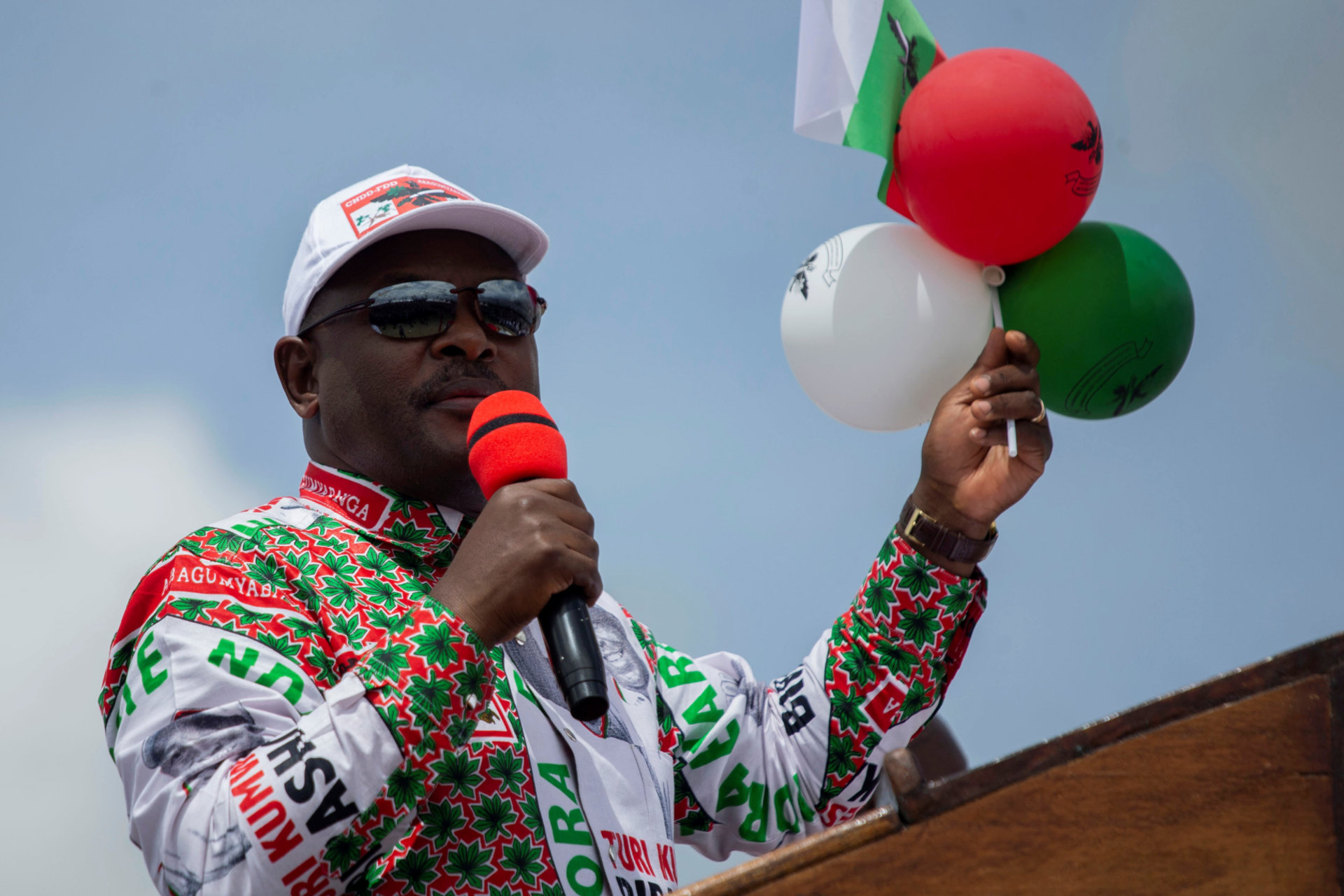 <p>Burundi’s President Pierre Nkurunziza attends a campaign rally at the Bugendana Stadium in Gitega Province, Burundi April 27, 2020</p>