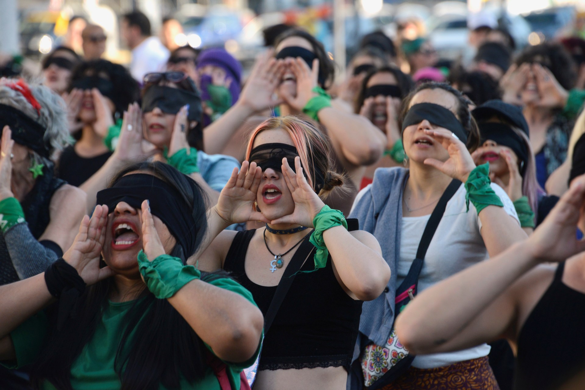 <p>Women participate in a demonstration against gender violence, in Buenos Aires, Argentina December 6, 2019.</p>
