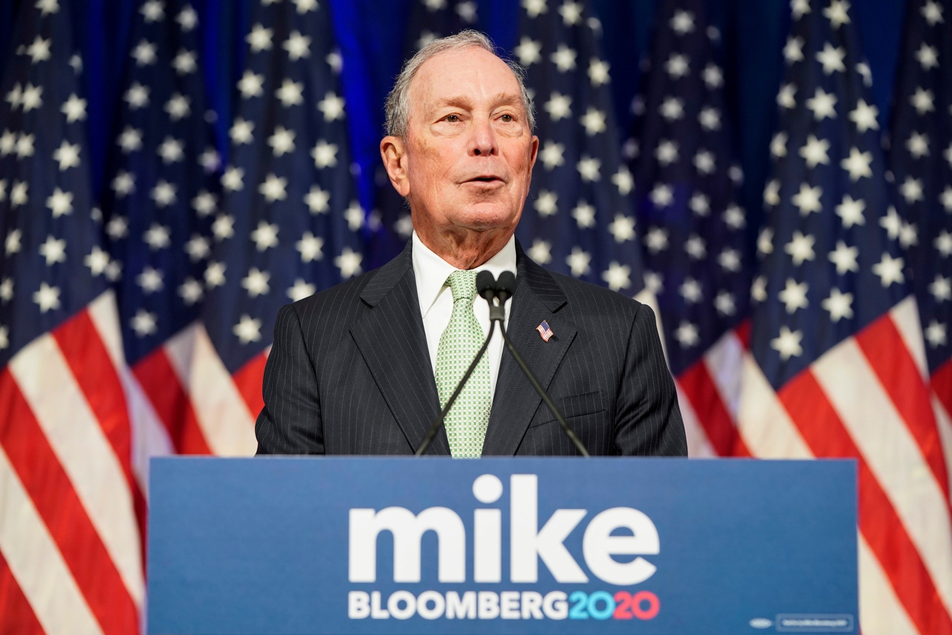 <p>Michael Bloomberg speaking at a news conference after launching his presidential bid. Joshua Roberts/REUTERS</p>