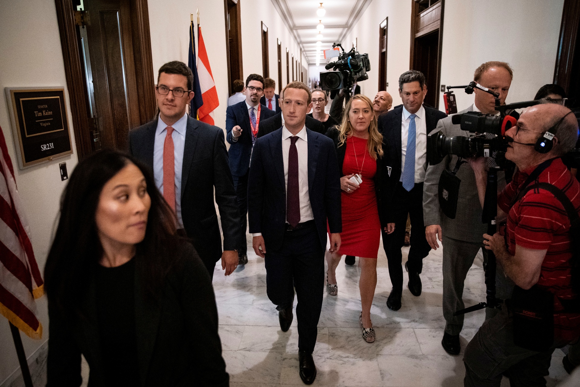 <p>Facebook Chief Executive Mark Zuckerberg walks past members of the news media as he walks to the office of U.S. Senator Josh Hawley (R-MO) while meeting with lawmakers to discuss “future internet regulation” on Capitol Hill in Washington, U.S., September </p>
