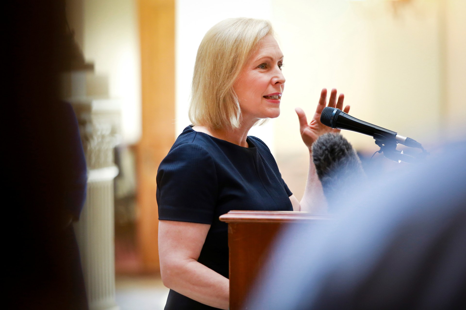 <p>Kirsten Gillibrand speaks at a meeting at the Georgia State House in Atlanta. Nouvelage/REUTERS</p>
