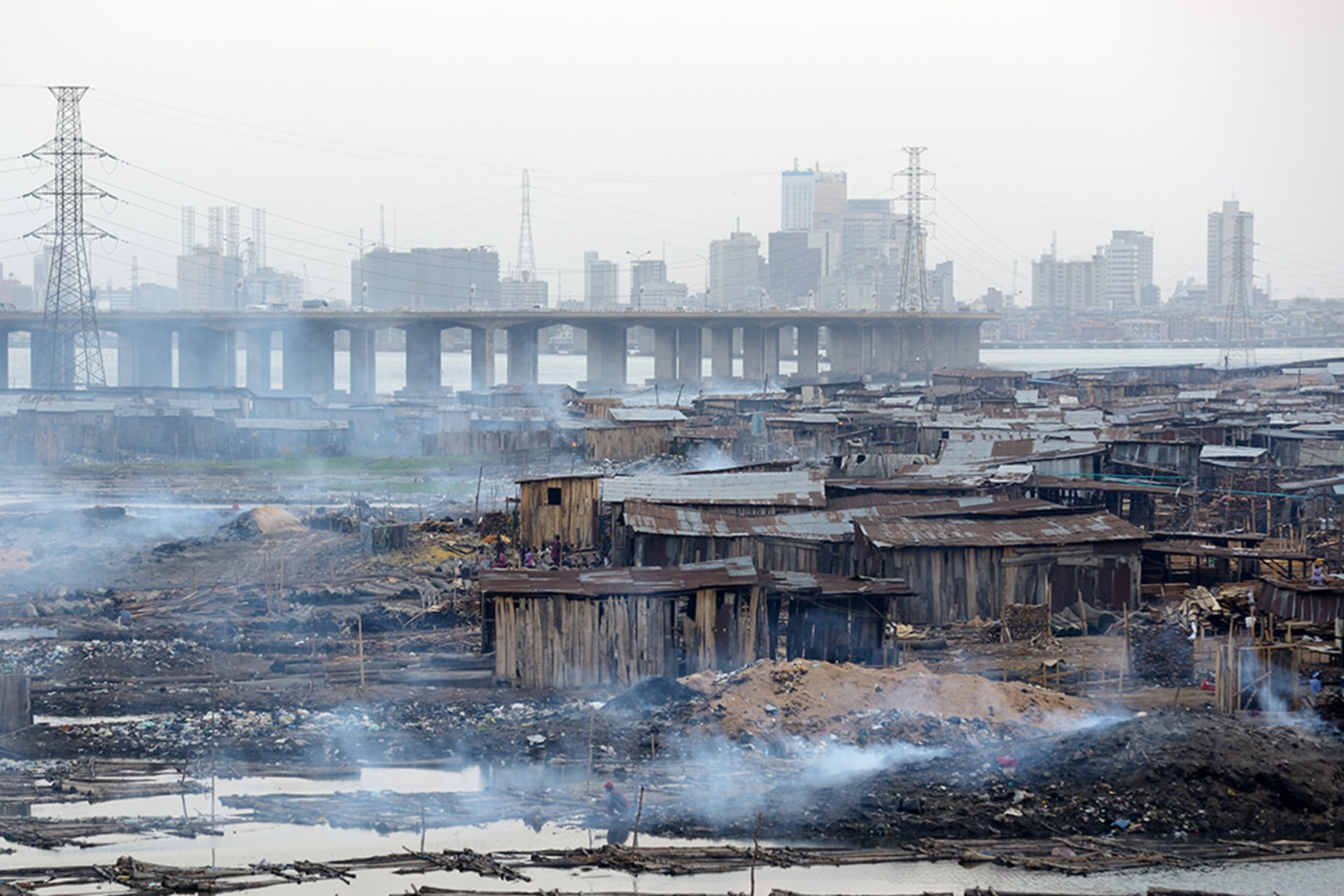 <p>Makoko is a slum neighbourhood located in Lagos. The community, which initially was founded as a fishing village, eventually developed into a slum as a result of population explosion. March 16, 2016 in Lagos, Nigeria.</p>
