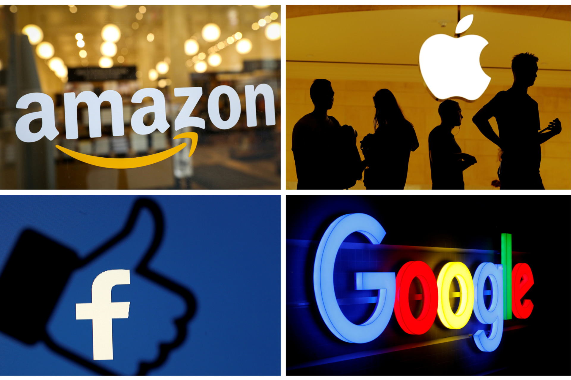 <p>The logos of Amazon, Apple, Facebook and Google – all facing investigations from U.S. government agencies. </p>

