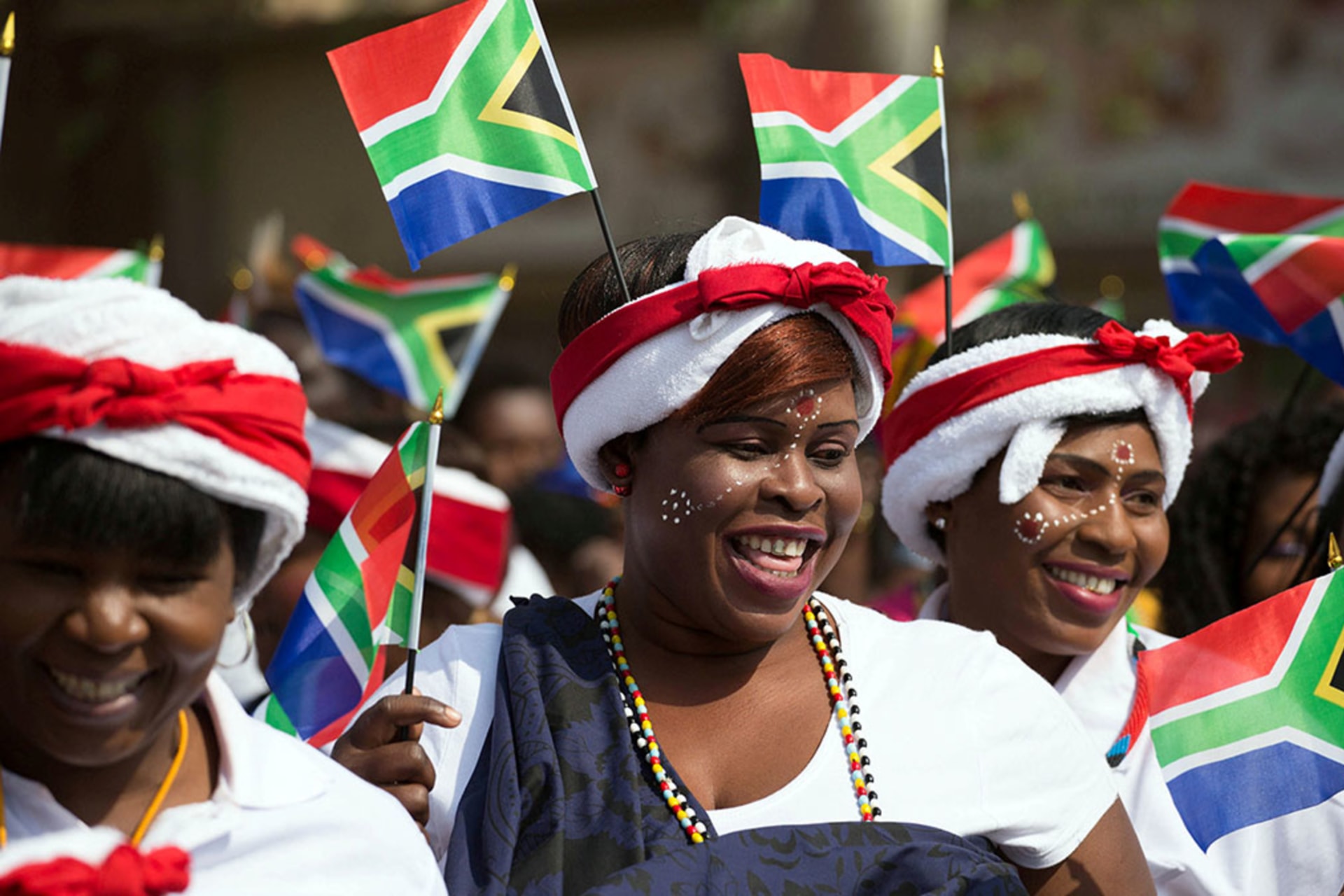 <p>South Africans participate in a Heritage Day carnival in the city of Pretoria.</p>
