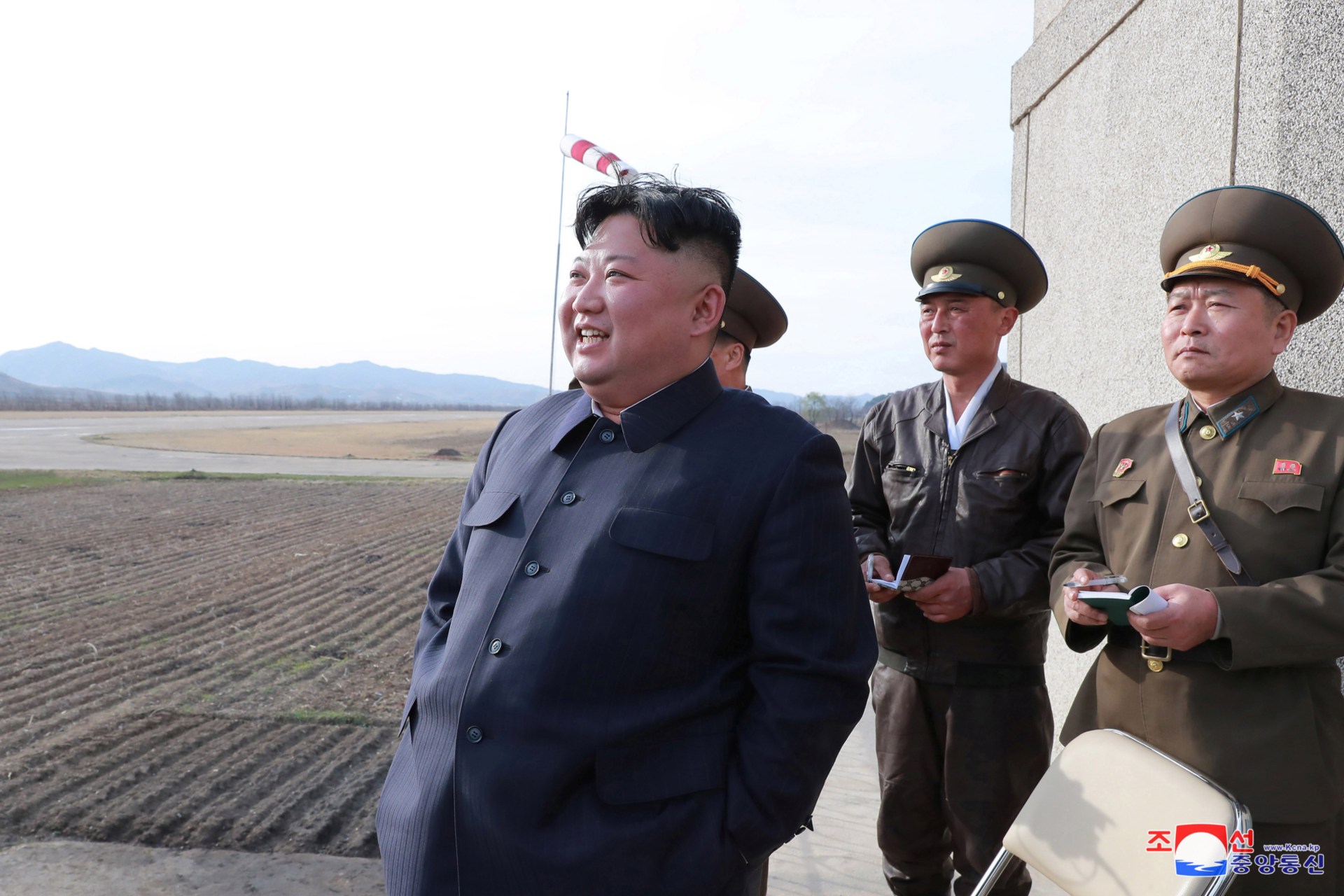 <p>North Korean leader Kim Jong-un attends a flight training of the Korean People’s Army Air Force at an undisclosed location in this April 16, 2019 photo released on April 17, 2019 by North Korea’s Central News Agency (KCNA). </p>