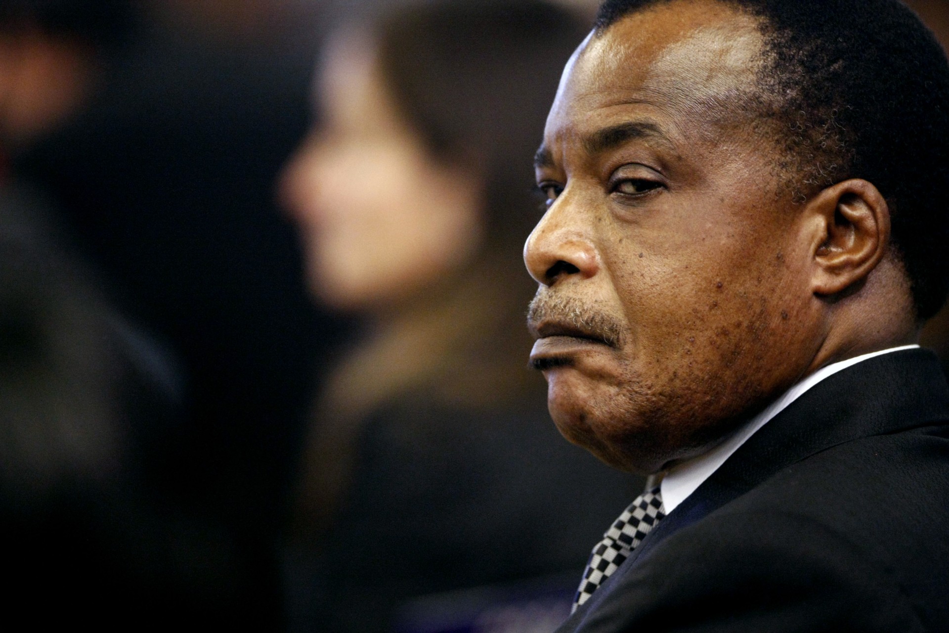 <p>Republic of Congo President Denis Sassou-Nguesso attends the Food and Agriculture Organisation Food Security Summit in Rome November 16, 2009.</p>