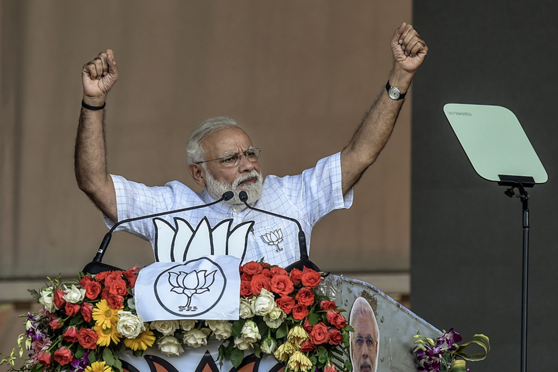 <p>Indian Prime Minister Narendra Modi speaks at a rally ahead of the country’s general election.</p>
