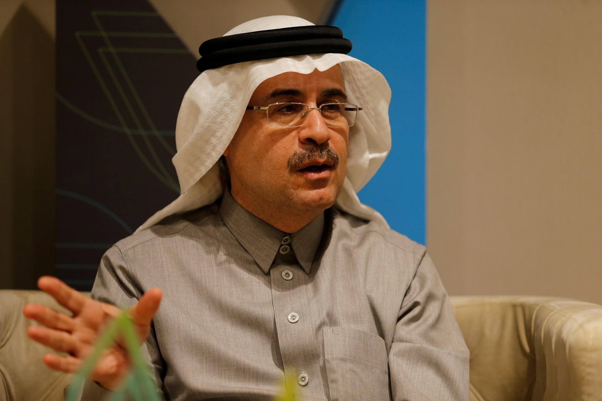 <p>The chief executive of Saudi Aramco, Amin Nasser, speaks during an interview with Reuters in Dhahran, Saudi Arabia, December 13, 2017</p>