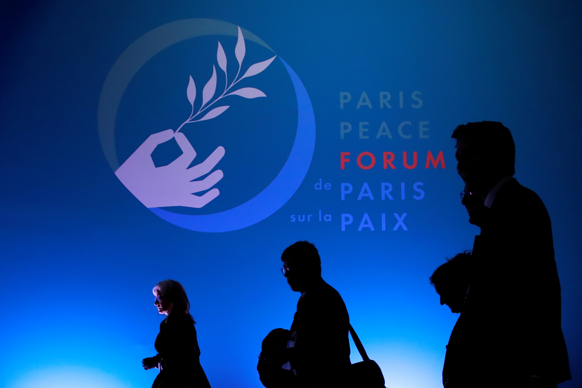 <p>Visitors attend the Paris Peace Forum as part of the commemoration ceremony for Armistice Day on November 11, 2018.</p>

