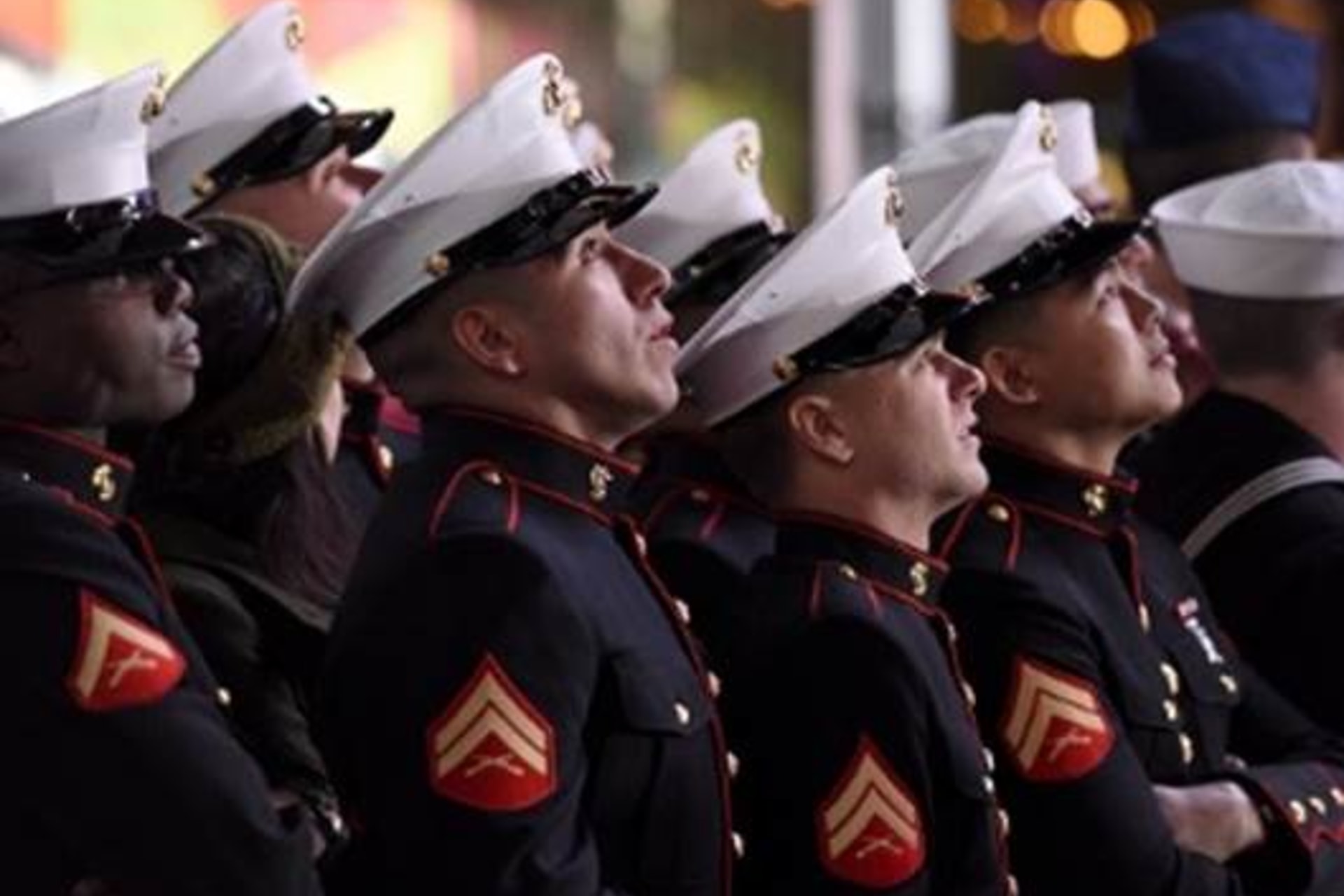<p>Members of the U.S. Marine Corps Celebrating on New Years Eve. </p>