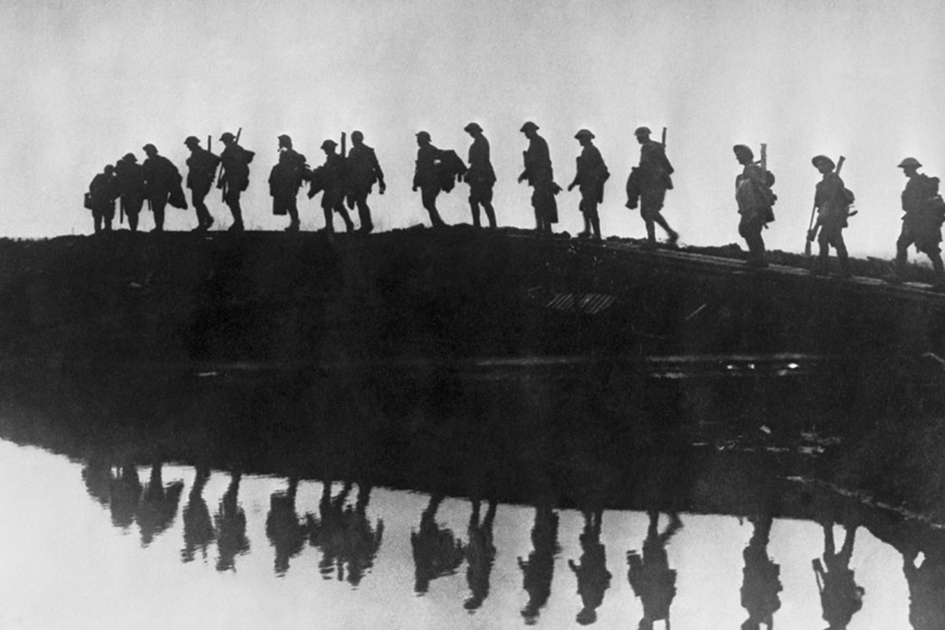 <p>Troops from the 1st Australian Division walk near Hooge, Belgium, during World War I fighting on October 5, 1917.</p>