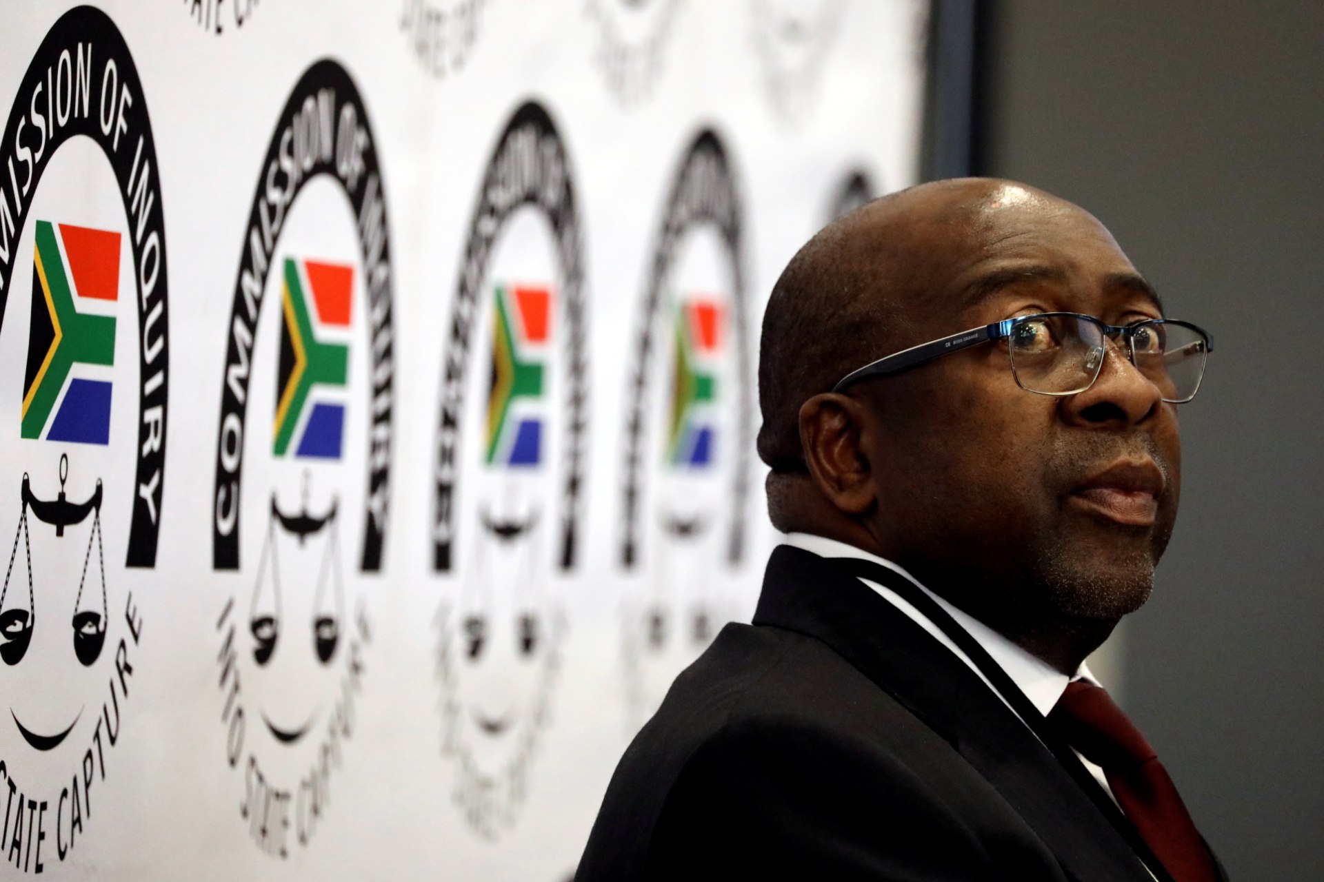 <p>South Africa’s Finance Minister Nhlanhla Nene looks on ahead of the Judicial Commission of Inquiry probing state capture in Johannesburg, South Africa on October 3, 2018. He resigned the following week.</p>
