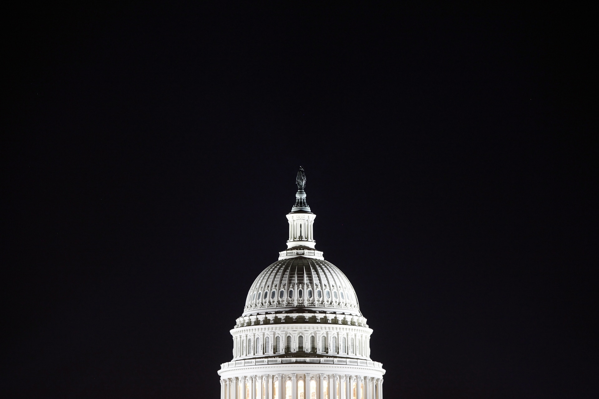 <p>The U.S. Capitol dome is pictured in the pre-dawn darkness in this general view taken on October 18, 2013.</p>