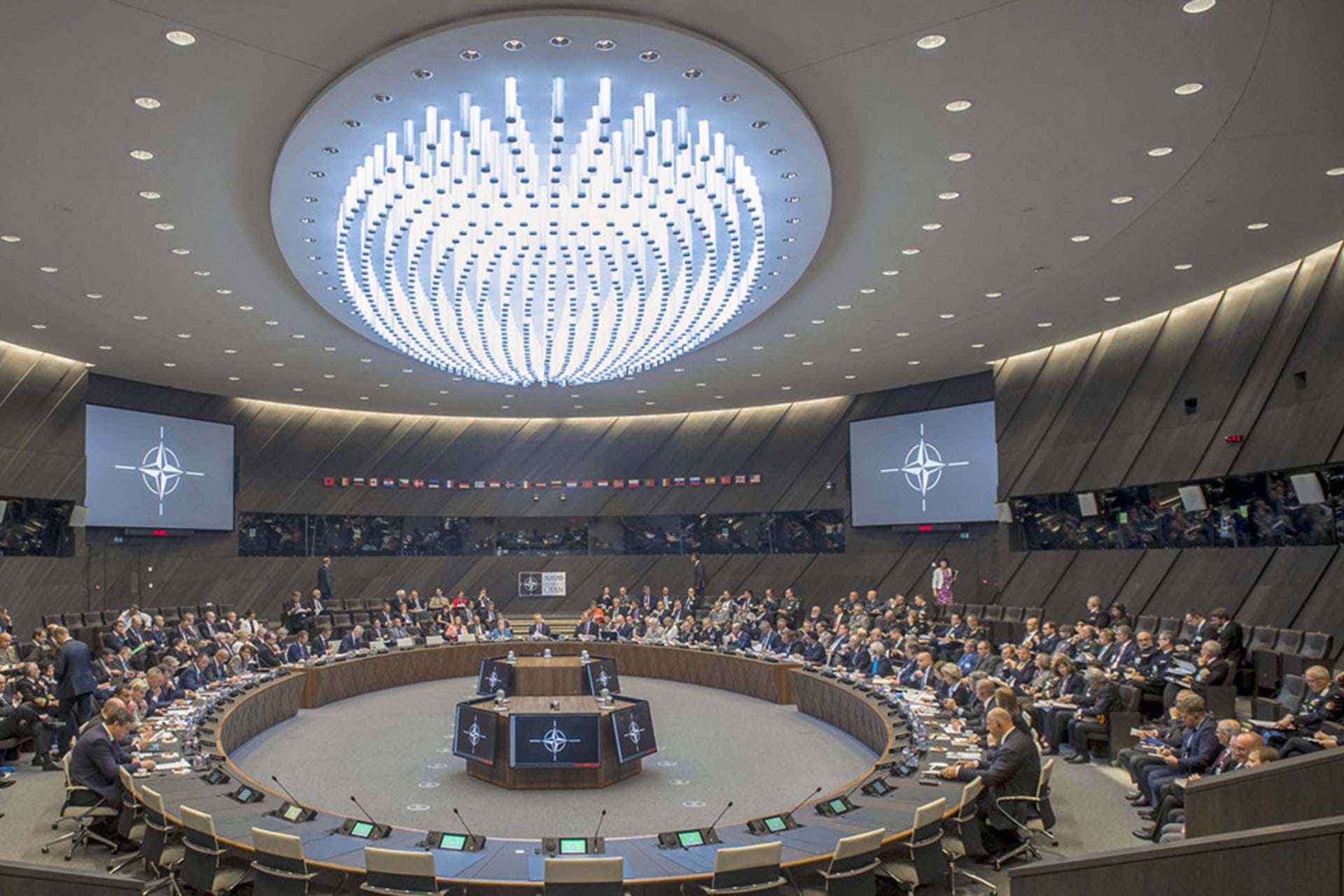 <p>Ministers of defense from NATO countries meet at the alliance’s headquarters in Belgium.</p>
