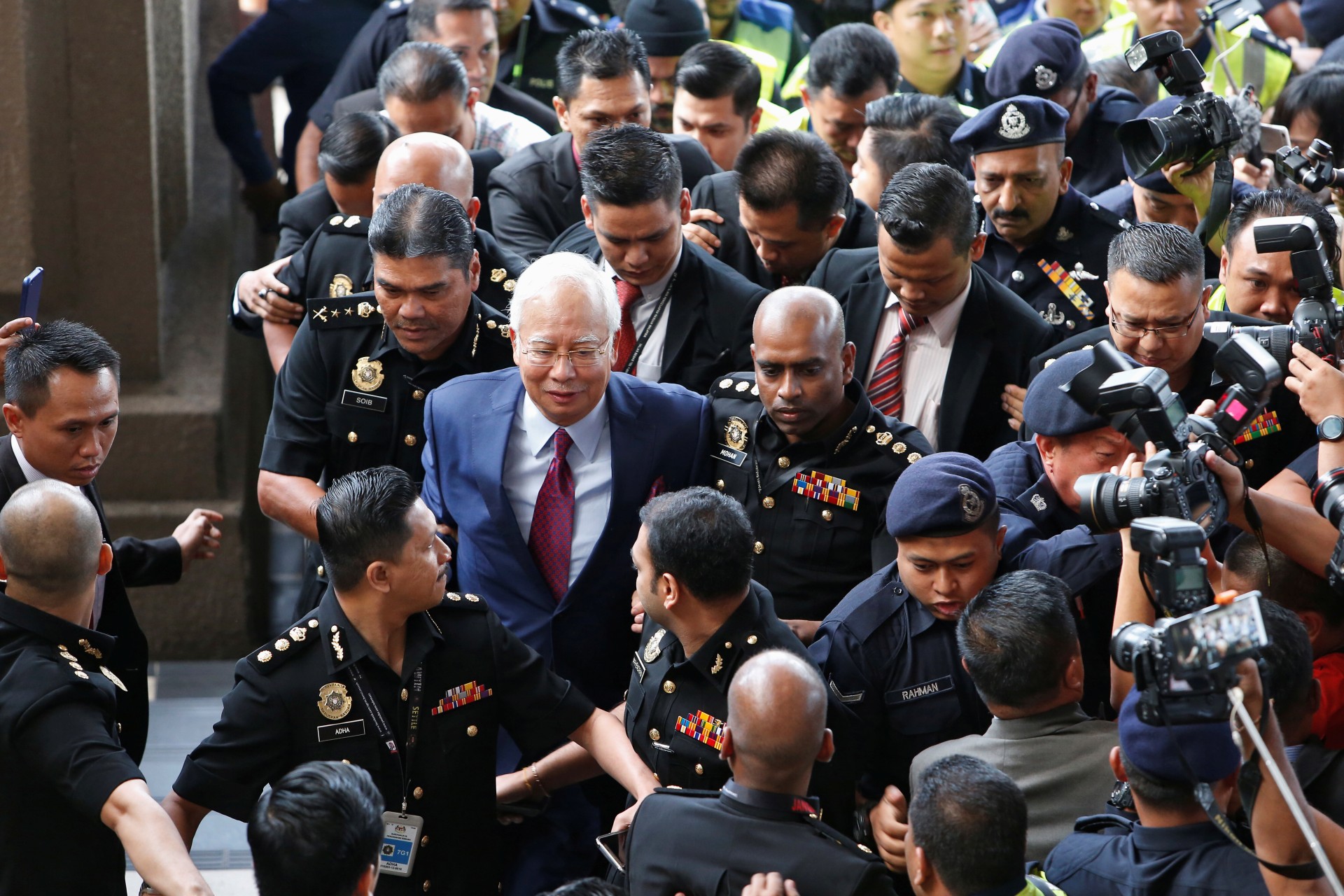 <p>Former Malaysian Prime Minister Najib Razak arrives in court in Kuala Lumpur, Malaysia on July 4, 2018.</p>