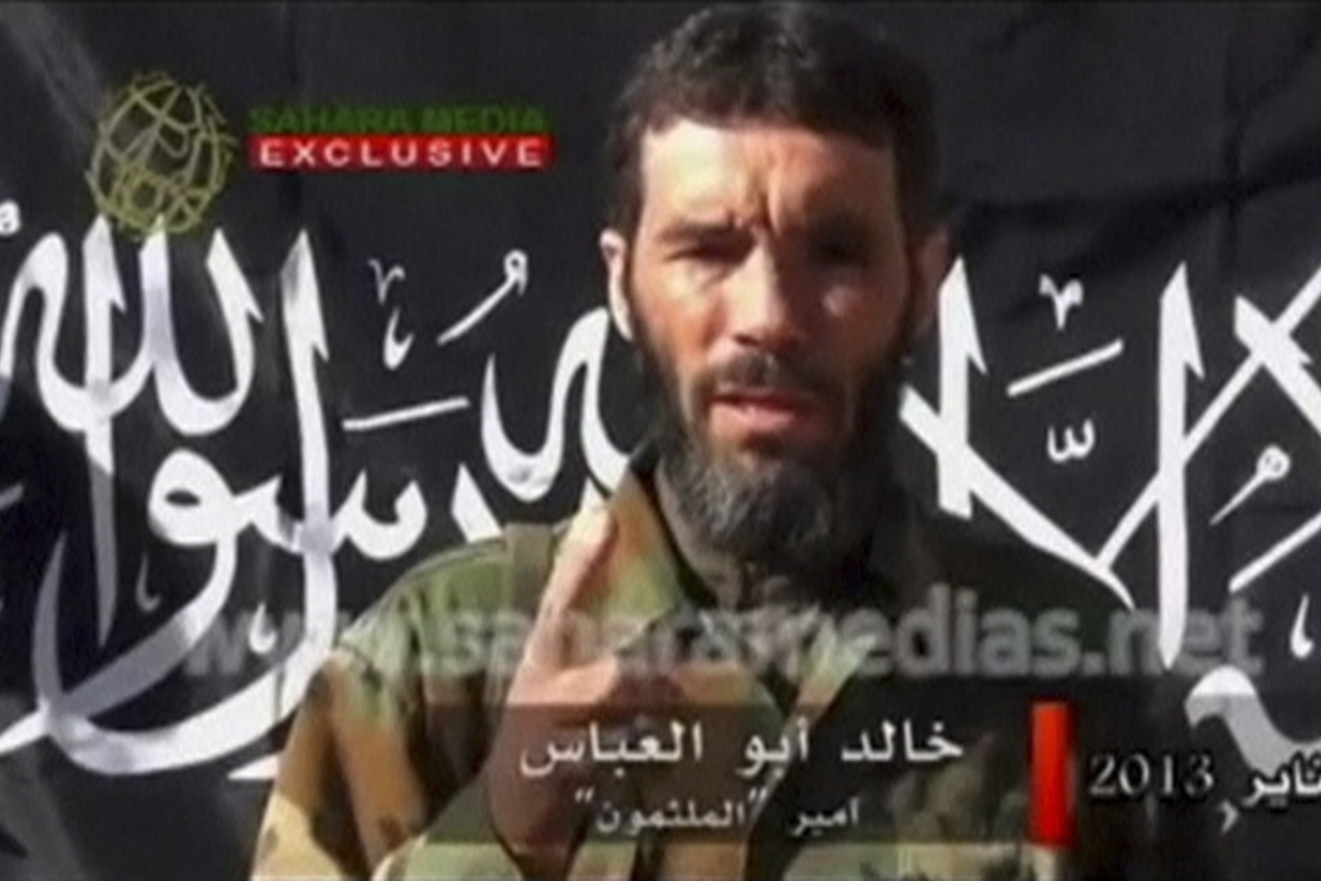 <p>Veteran jihadi Mokhtar Belmokhtar speaks in this undated still image taken from a video released by Sahara Media on January 21, 2013.</p>
