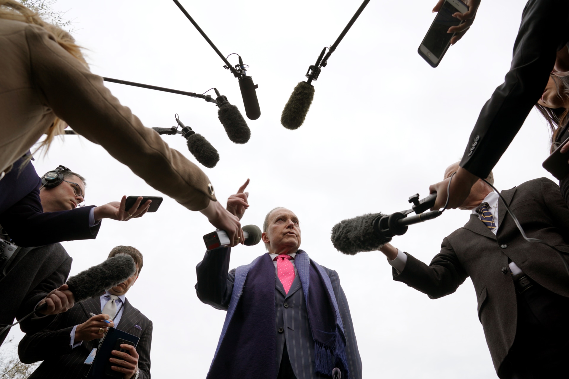 <p>U.S. President Donald Trump’s economic adviser Larry Kudlow speaks to reporters at the White House in Washington, U.S., April 6, 2018. </p>
