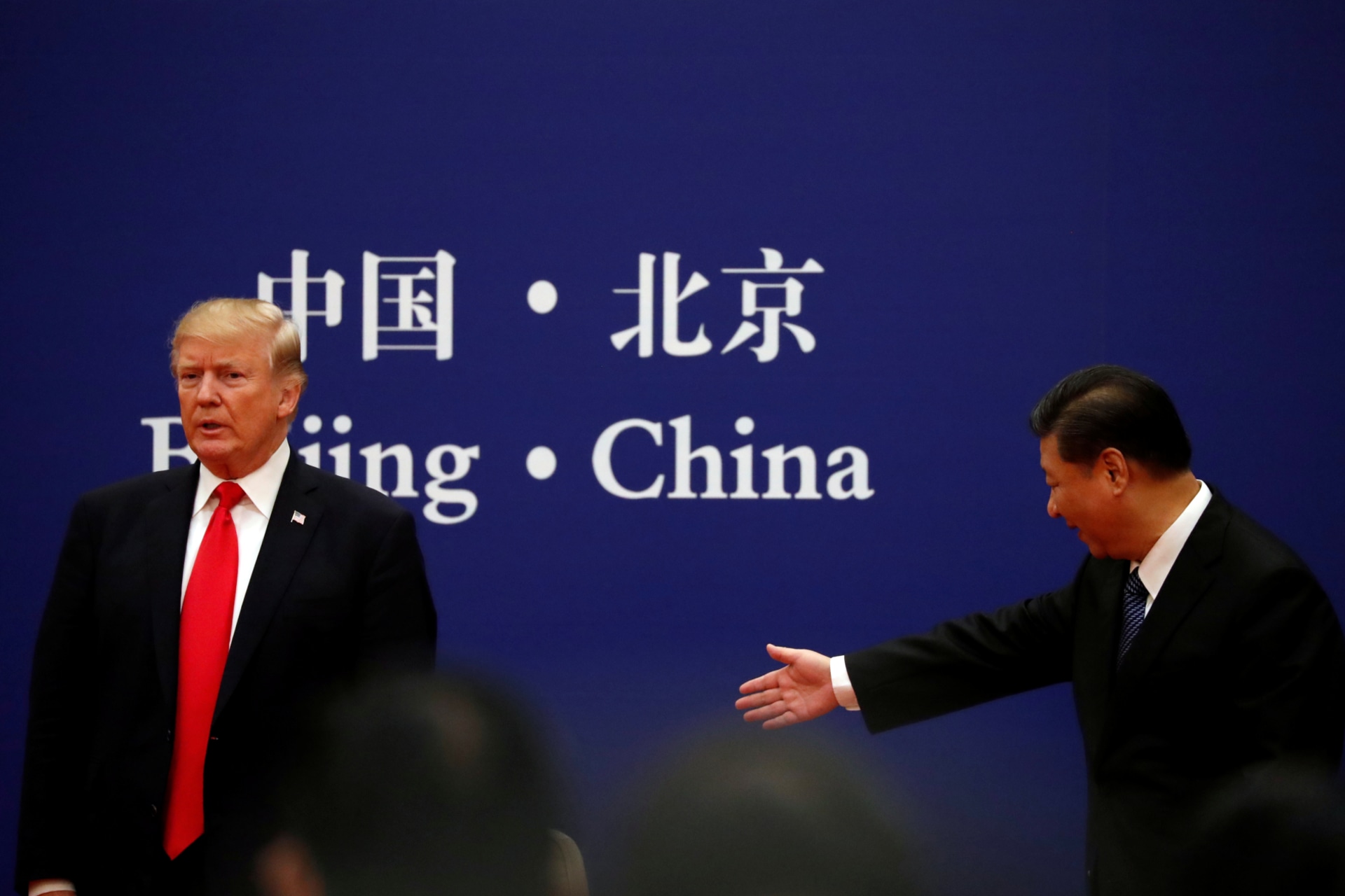 <p>U.S. President Donald J. Trump and China’s President Xi Jinping at the Great Hall of the People in Beijing, China on November 9, 2017. </p>
