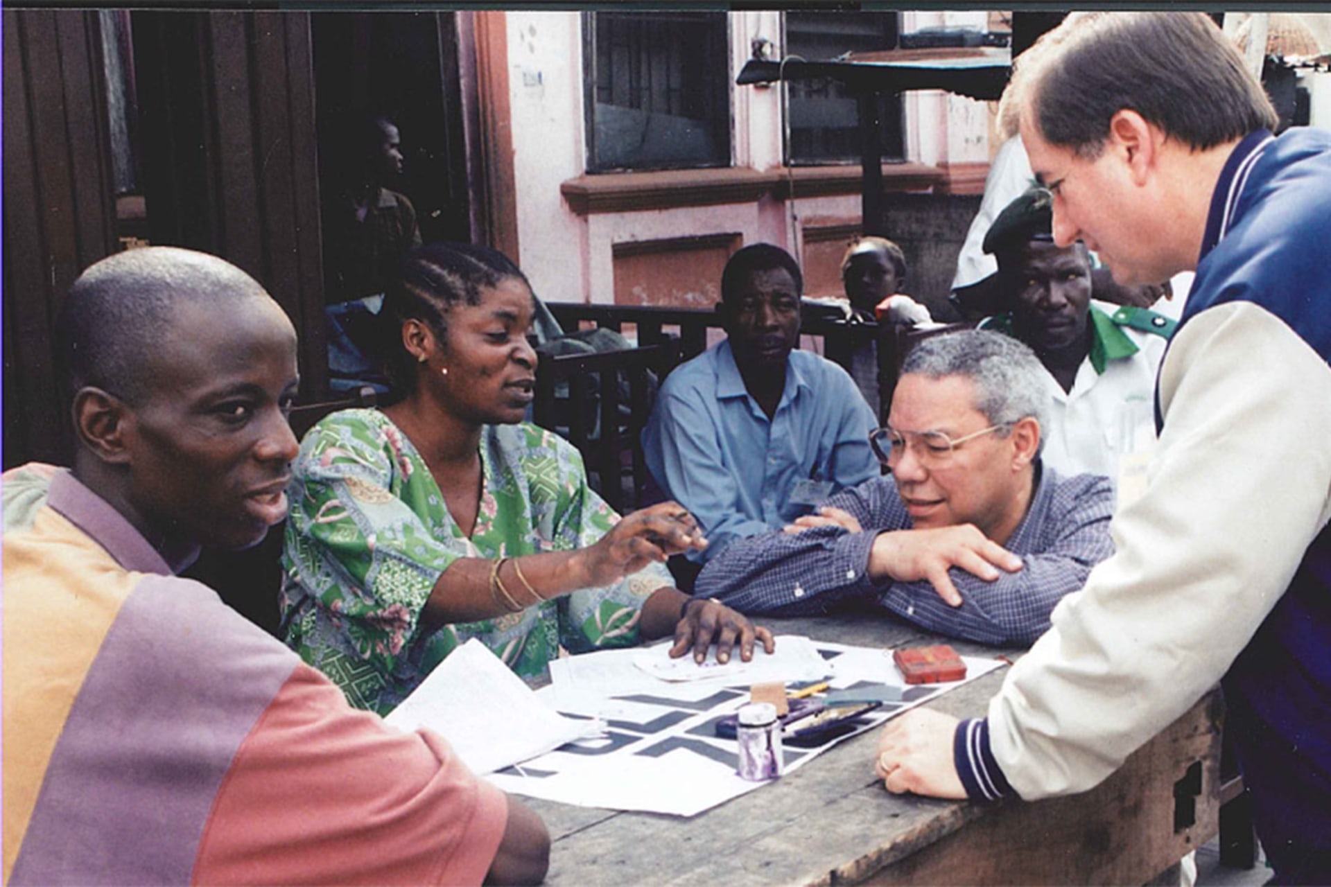 <p>Congressman Ed Royce (R) with Colin Powell in 1999 in Nigeria.</p>
