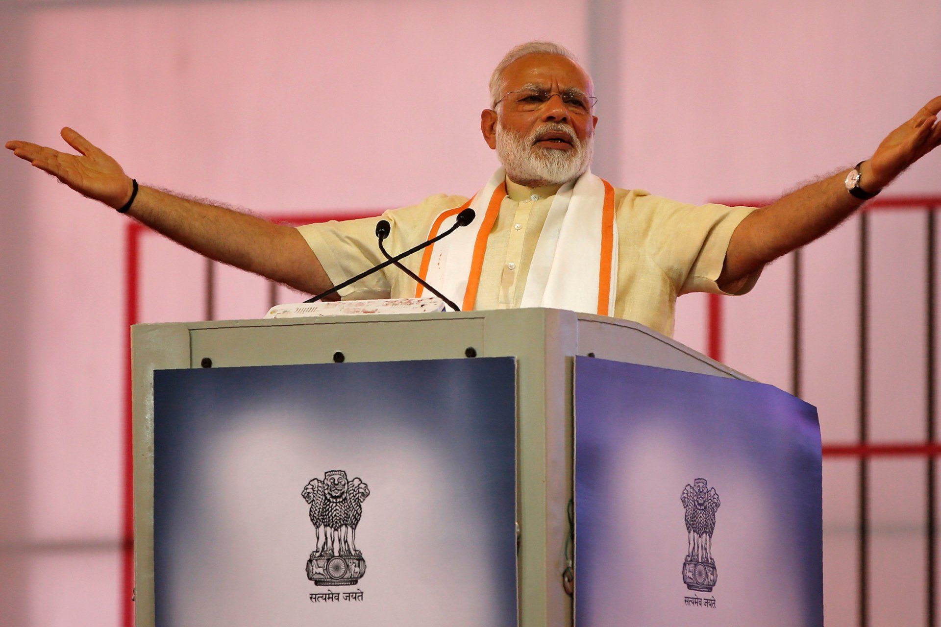<p>India’s Prime Minister Narendra Modi addresses a gathering during his visit to Gandhi Ashram in Ahmedabad, India, June 29, 2017.</p>