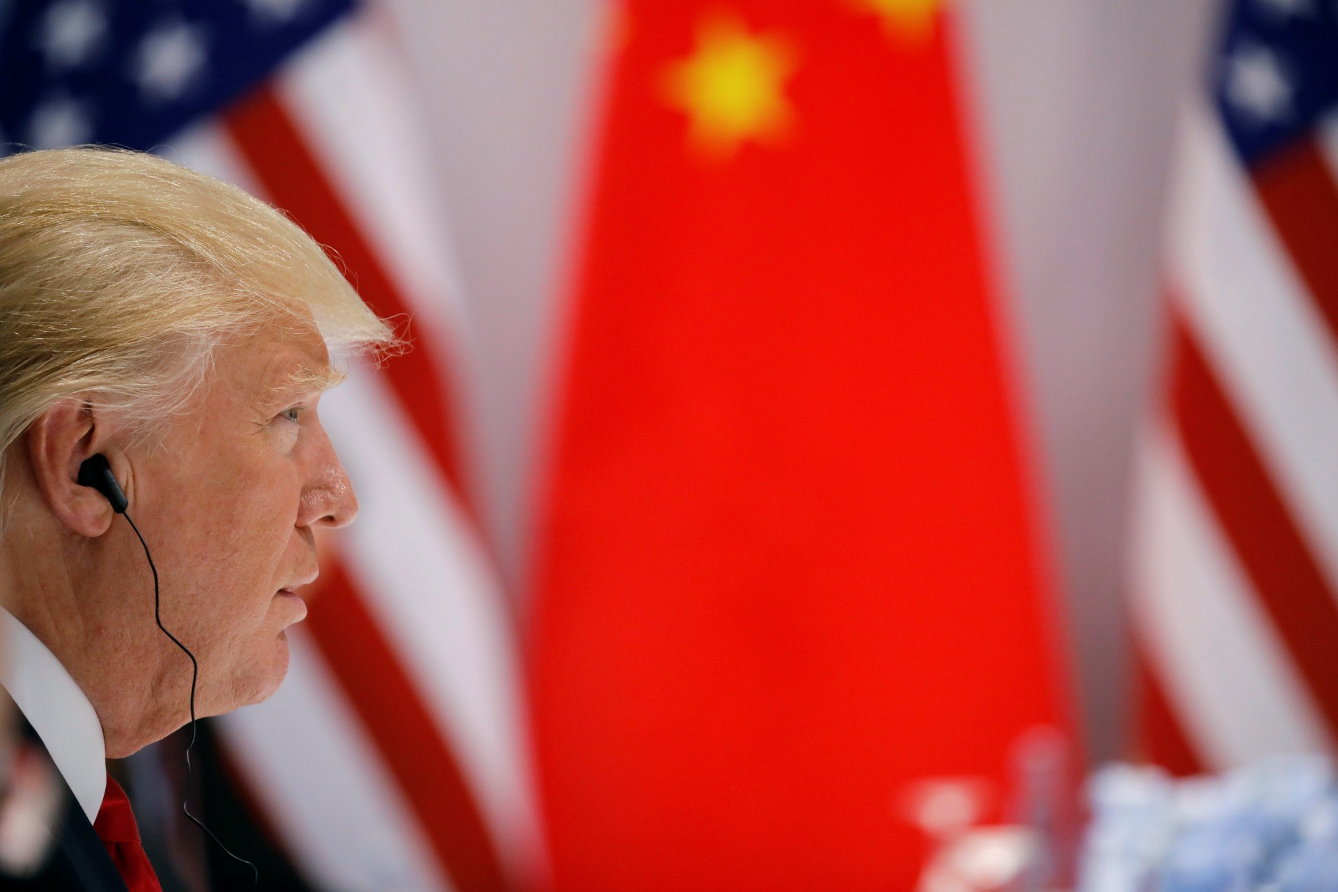 <p>U.S. President Donald Trump attends the bilateral meeting with Chinese President Xi Jinping at the G20 leaders summit in Hamburg, Germany July 8, 2017.</p>
