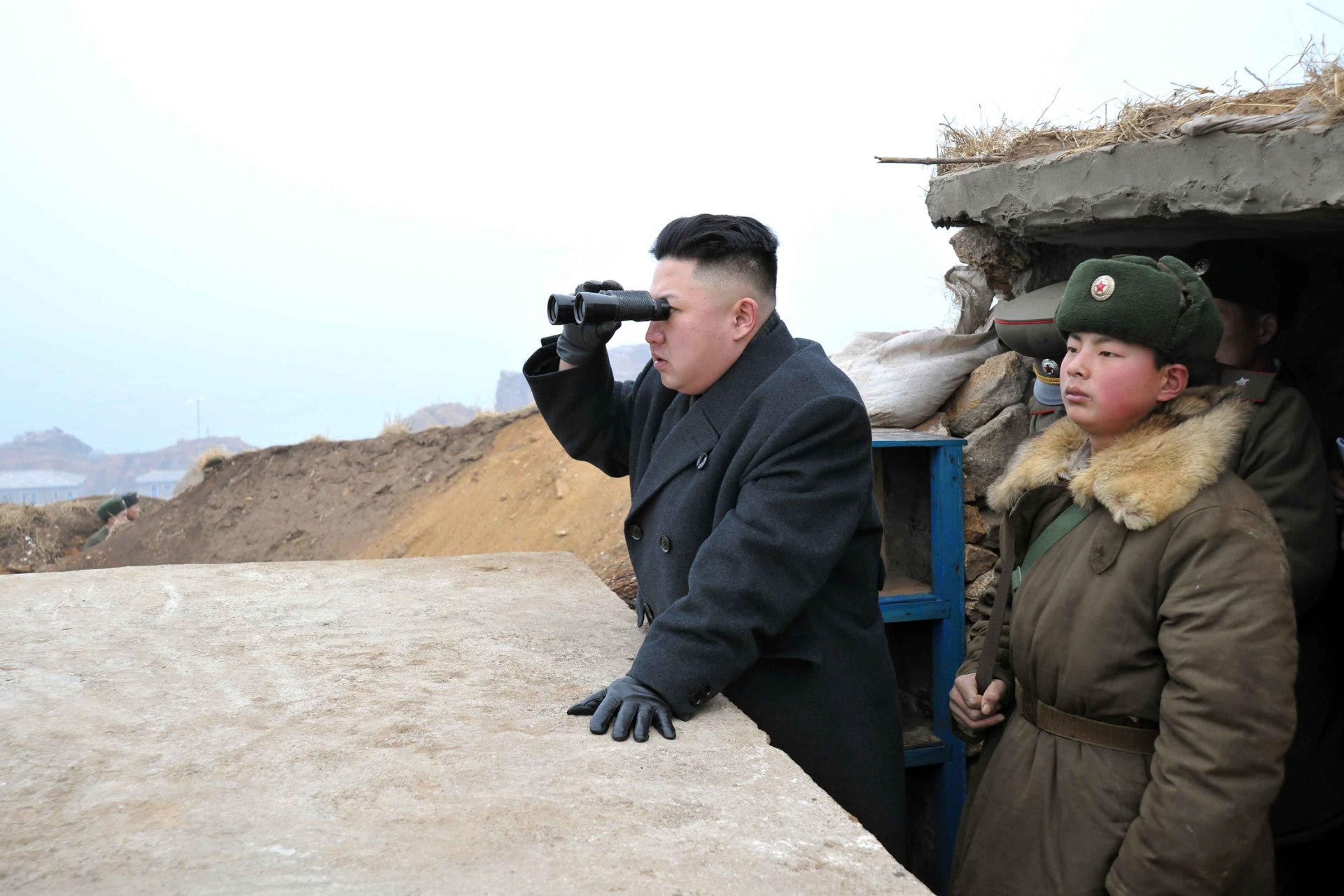 <p>Kim Jong-Un looks for a signal. </p>
