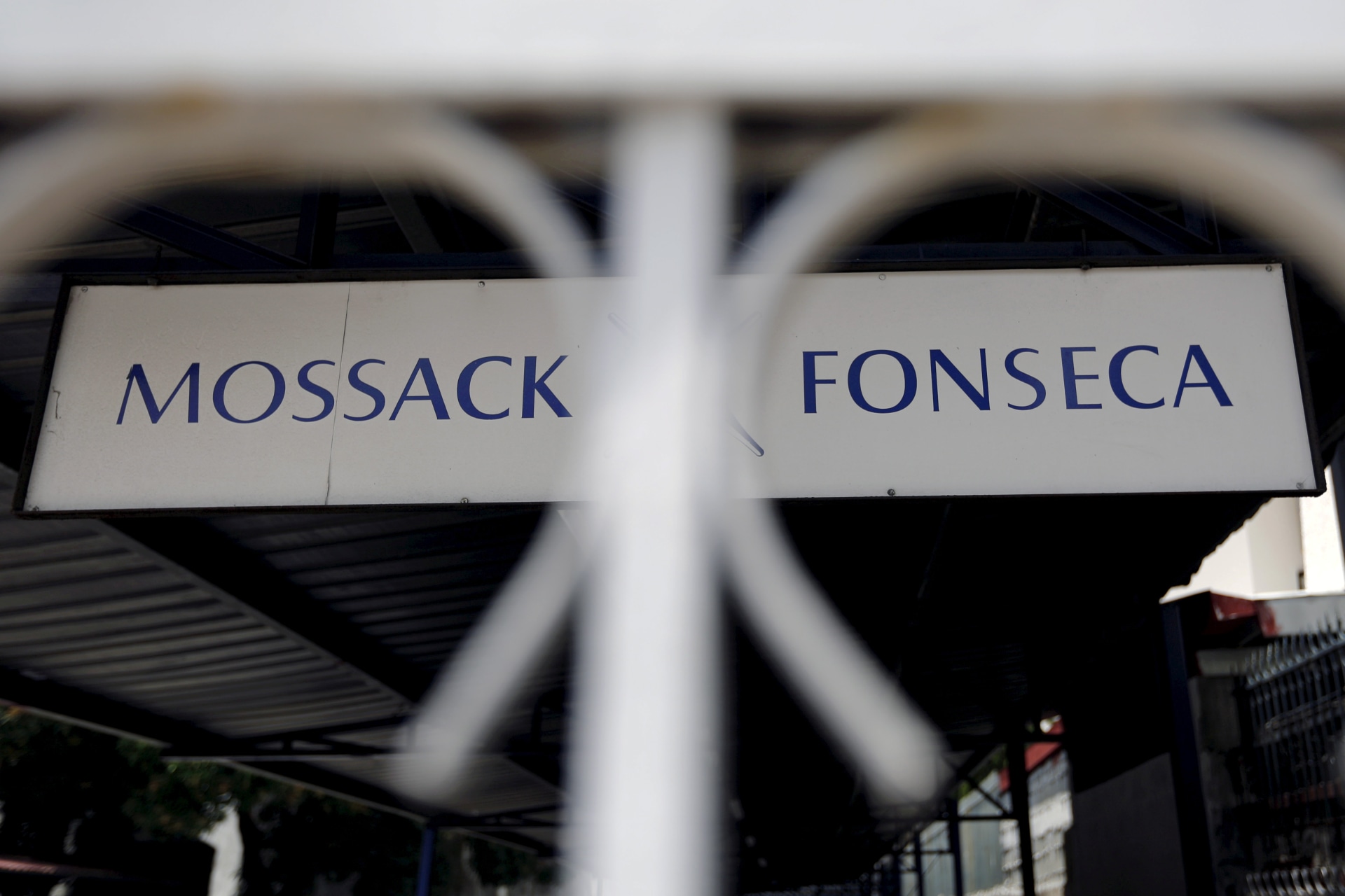 <p>Mossack Fonseca law firm sign is pictured in Panama City, April 4, 2016.</p>