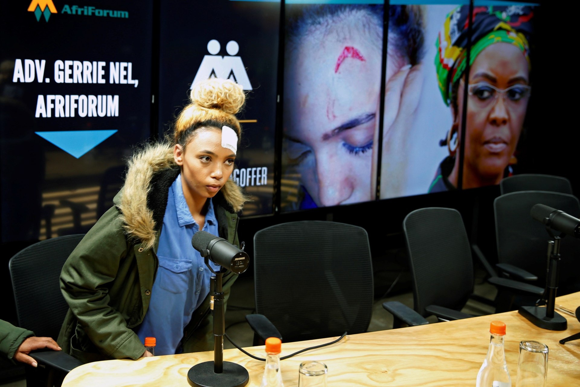 <p>Gabriella Engels, who claims to have been assaulted by Grace Mugabe, arrives for a news conference in Pretoria, South Africa, August 17, 2017. </p>

