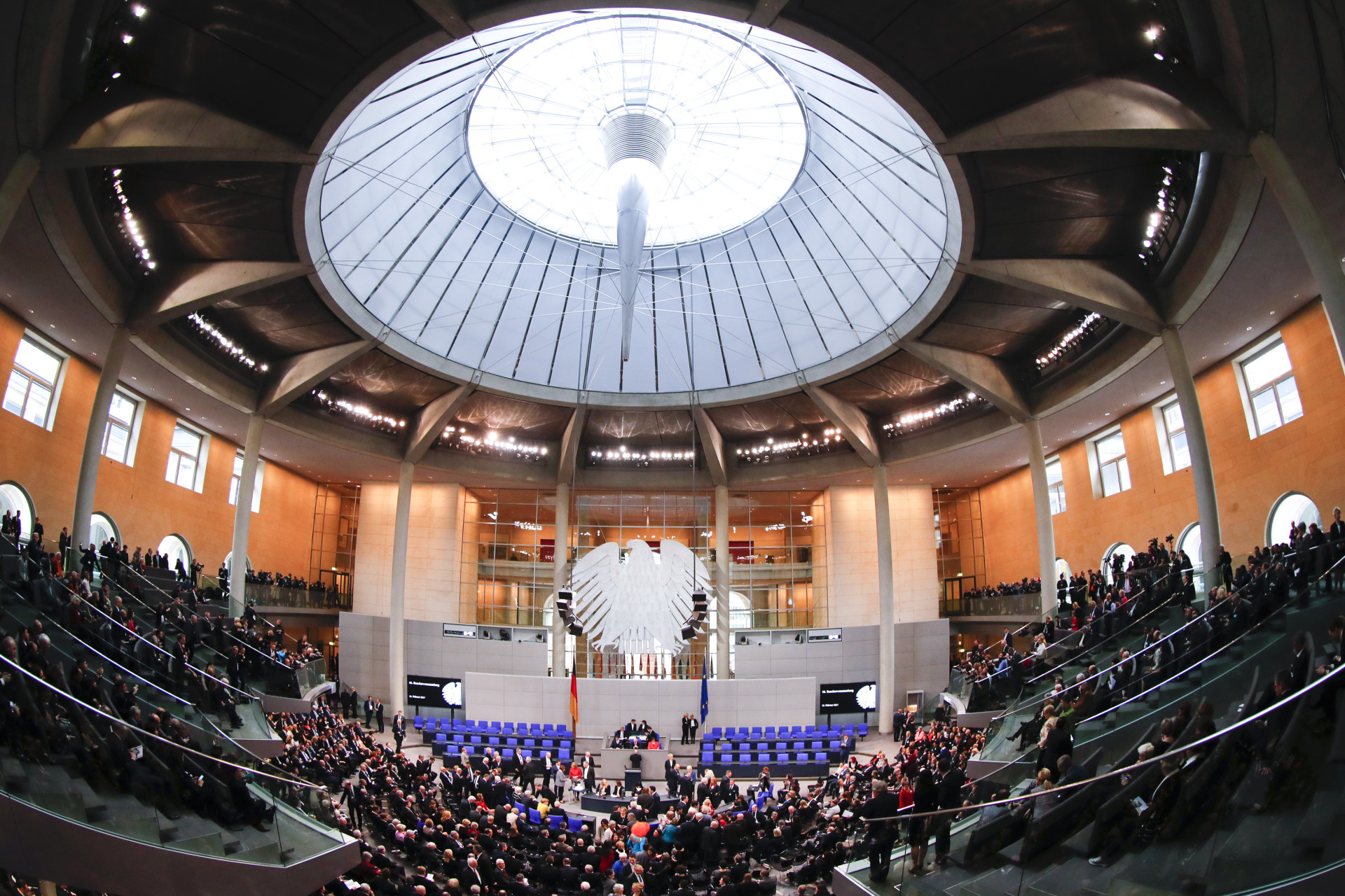 <p>A general view shows Germany’s Bundestag before the first round of voting during the German presidential election at the Reichstag in Berlin on February 12, 2017.</p>
