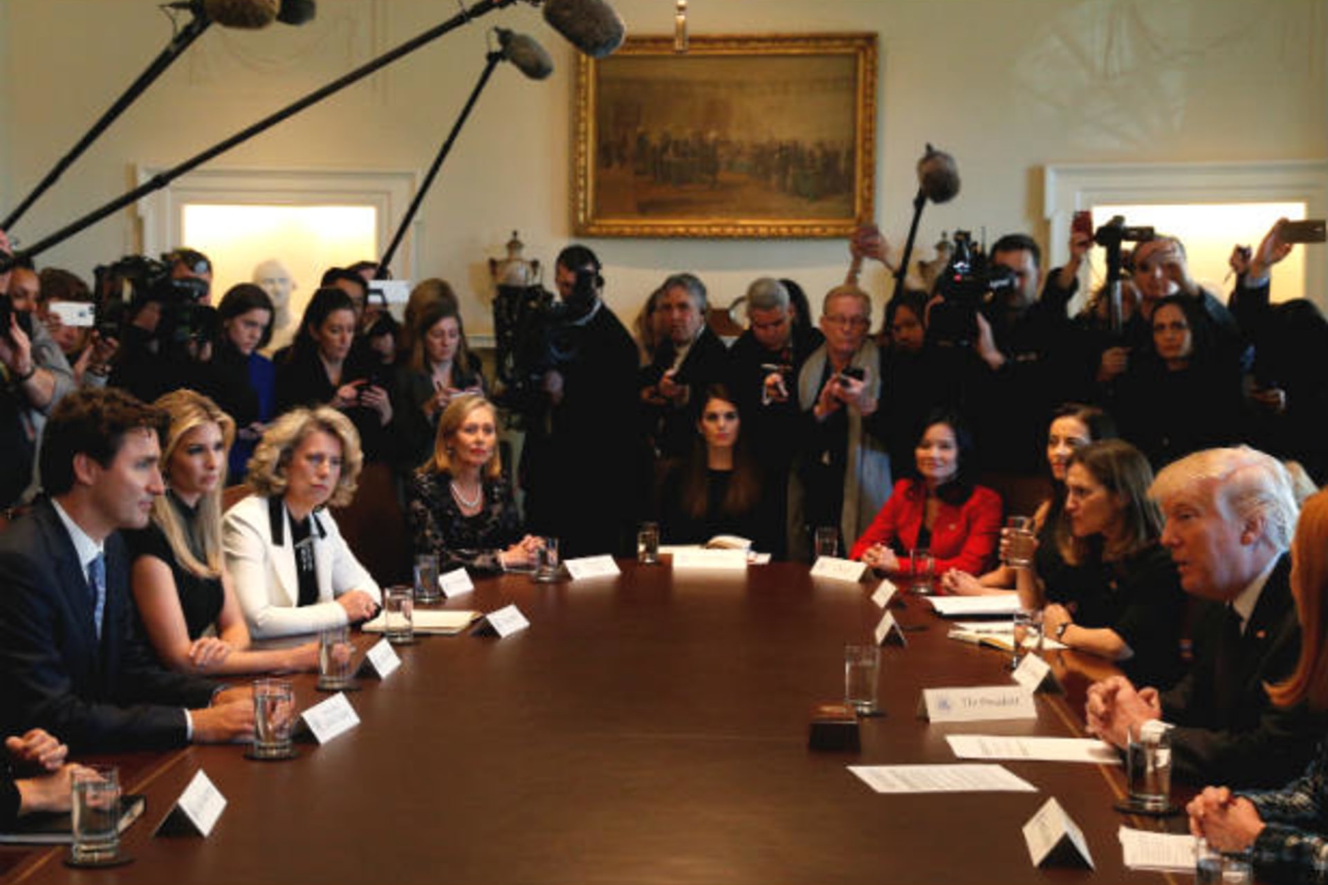 <p>White house trump trudeau women</p>
