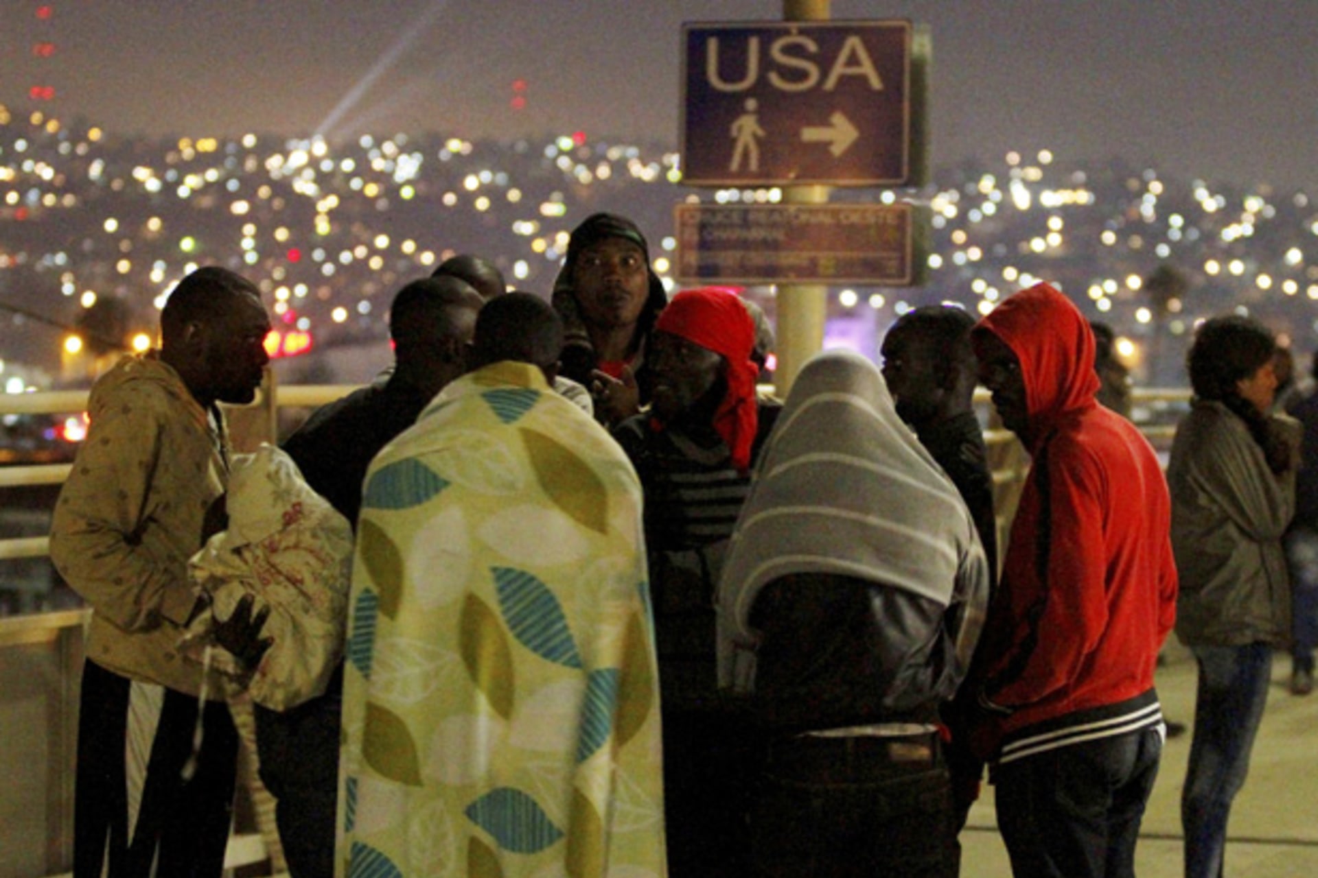 Haitians migrants wait to make their way to the U.S. and seek asylum at the San Ysidro Port of Entry in Tijuana, Mexico
