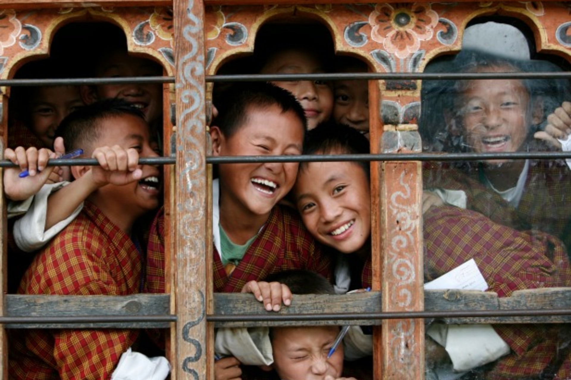 <p>School children in Thimphu, Bhutan, September 2010 (Courtesy Reuters/Singye Wangchuk).</p>
