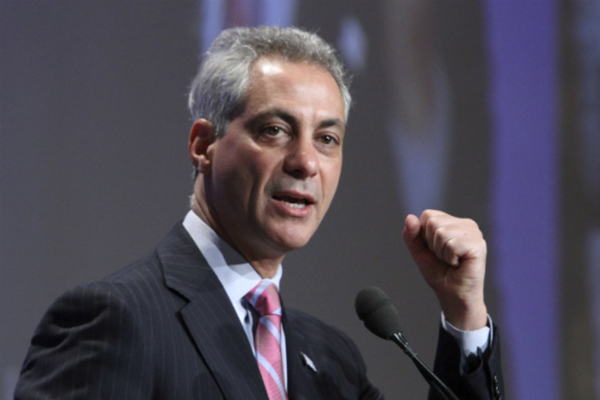 <p>The Chicago Investment Trust is a signature initiative of Mayor Rahm Emanuel, seen here speaking at the 2012 winter meeting of the U.S. Conference of Mayors. (Chris Kleponis/Courtesy Reuters)</p>
