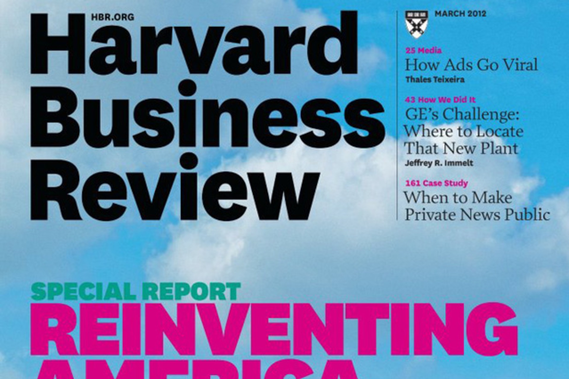 <p>The March 2012 cover of the Harvard Business Review.</p>
