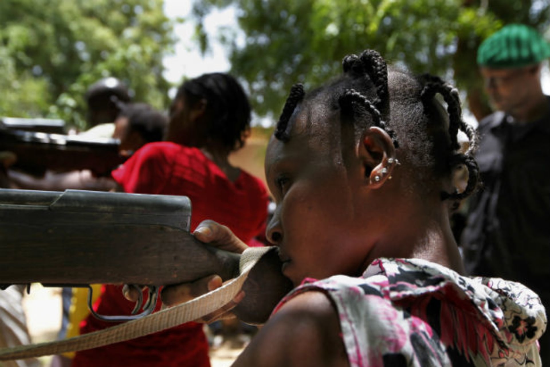 Women members of a self-defence militia calling itself the FLN (Front for the Liberation of the North) train in Sevare, about 600 kms (400 miles) northeast of the capital Bamako, July 11, 2012.
