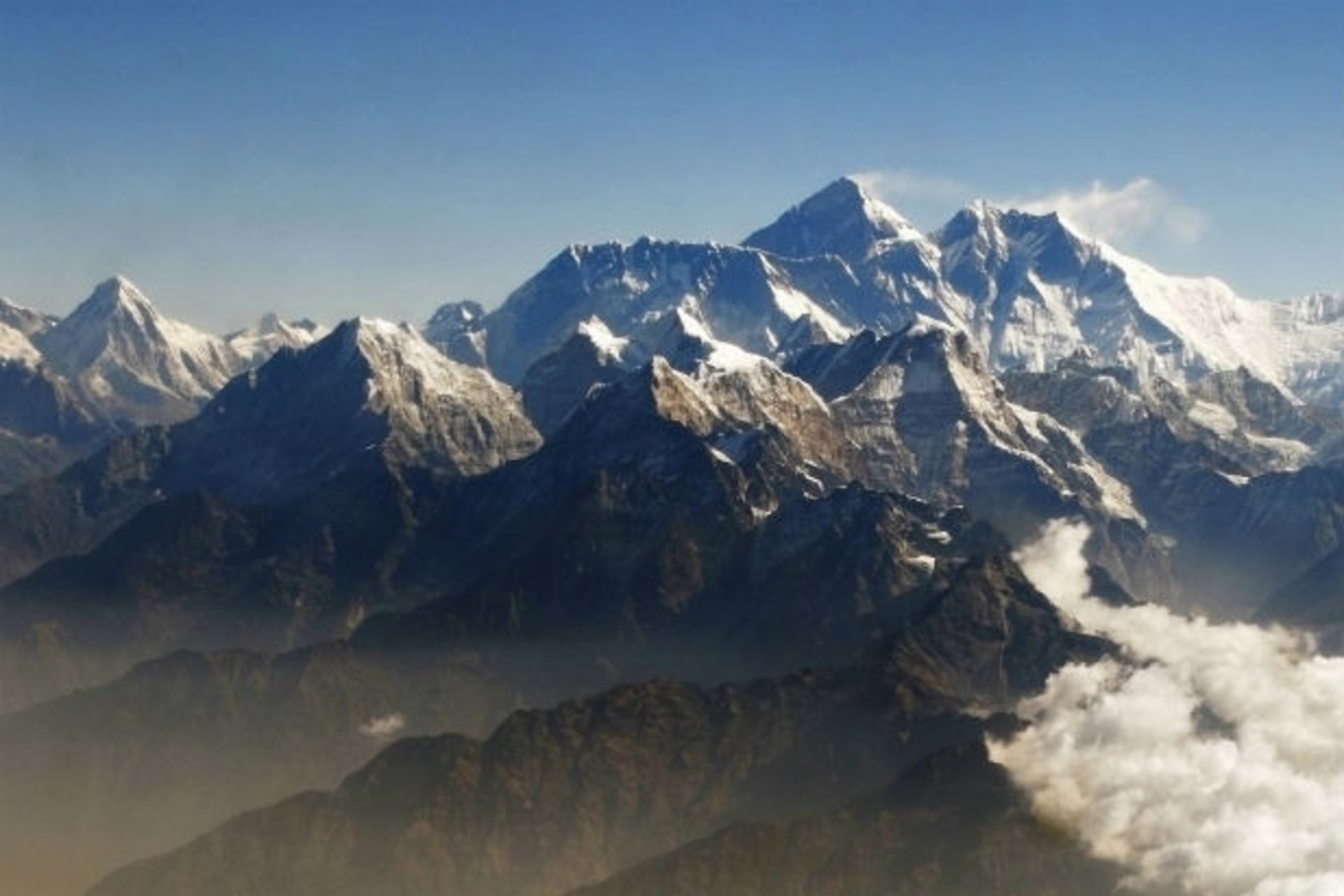 <p>A view of Mount Everest, the world’s highest mountain, in the Himalayas.</p>