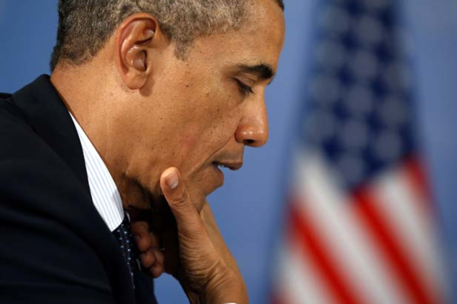 <p>President Barack Obama during the G20 summit in St. Petersburg, Russia (Kevin Lamarque/Courtesy Reuters).</p>
