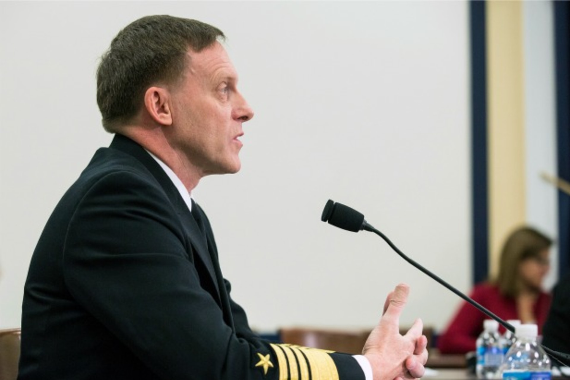 <p>National Security Agency (NSA) Director Michael Rogers testifies before a House (Select) Intelligence Committee hearing on “Cybersecurity Threats: The Way Forward” on Capitol Hill in Washington on November 20, 2014. (Joshua Roberts/Courtesy Reuters)</p>
