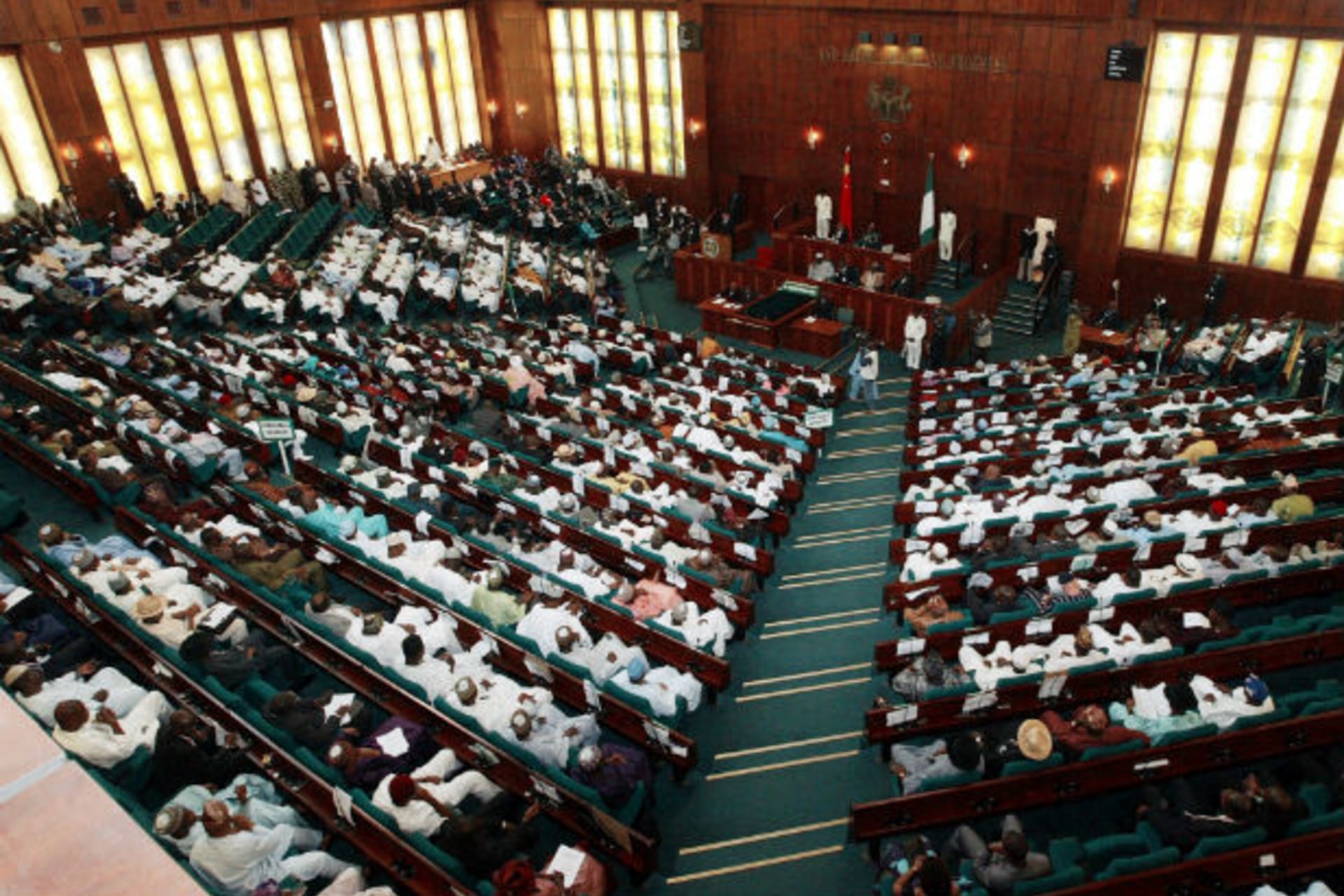 General view of the Nigerian National Assembly as Chinese President Hu Jintao gives his address in Abuja April 27, 2006.