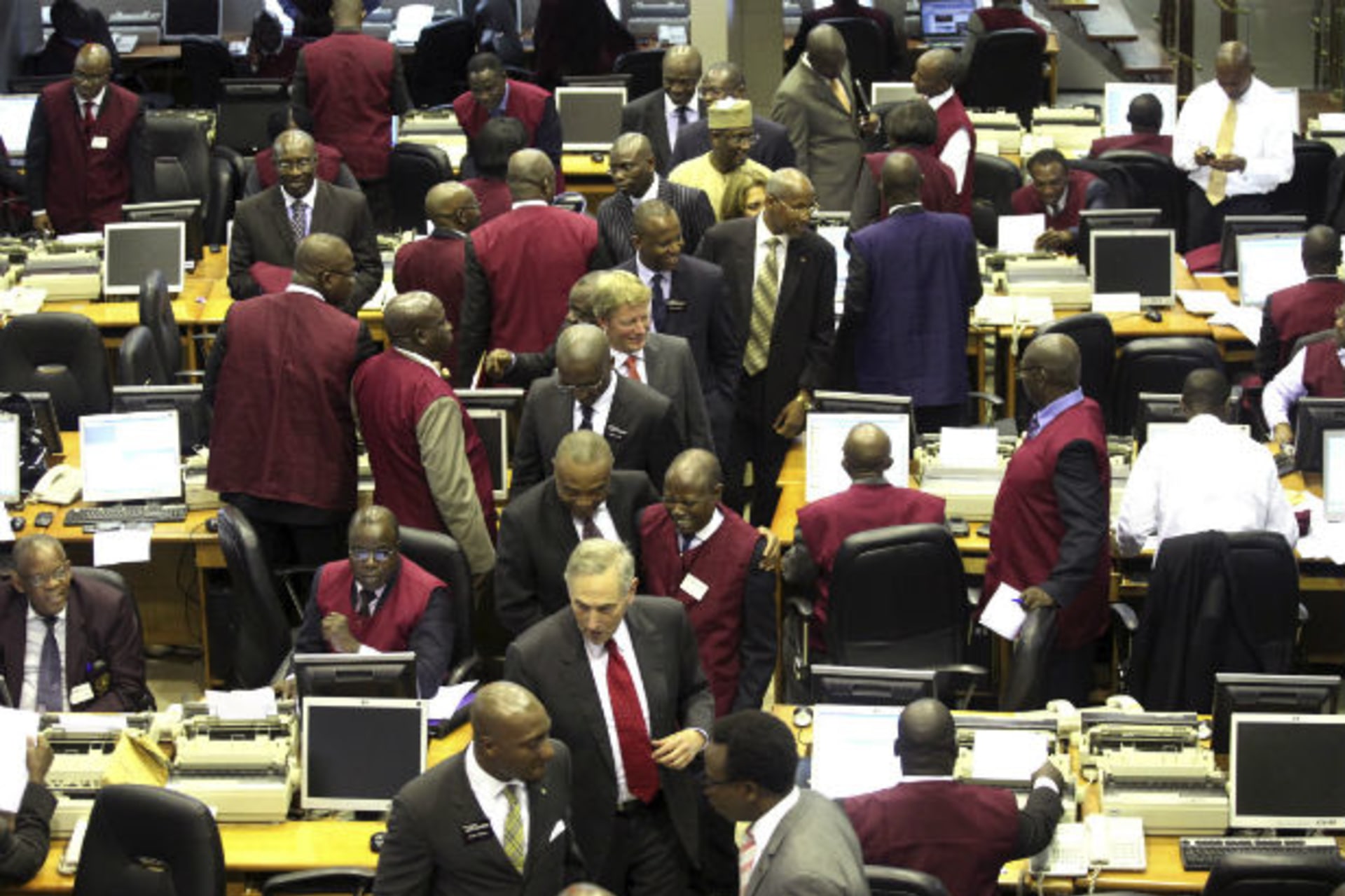 A view of the trading floor at the Nigerian Stock Exchange (NSE) at the end of trading hours in Lagos April 24, 2012.