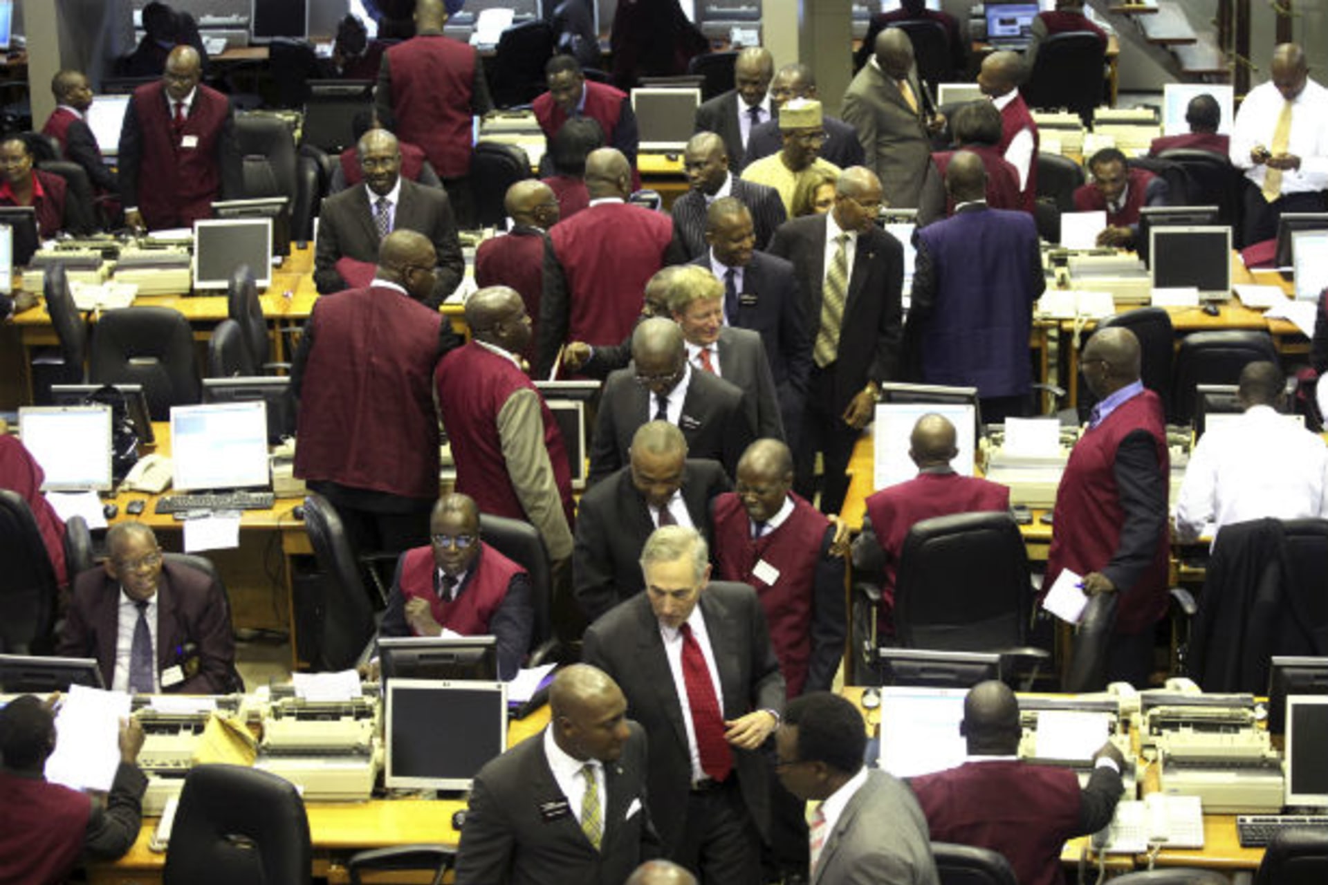 A view of the trading floor at the Nigerian Stock Exchange (NSE) at the end of trading hours in Lagos April 24, 2012.